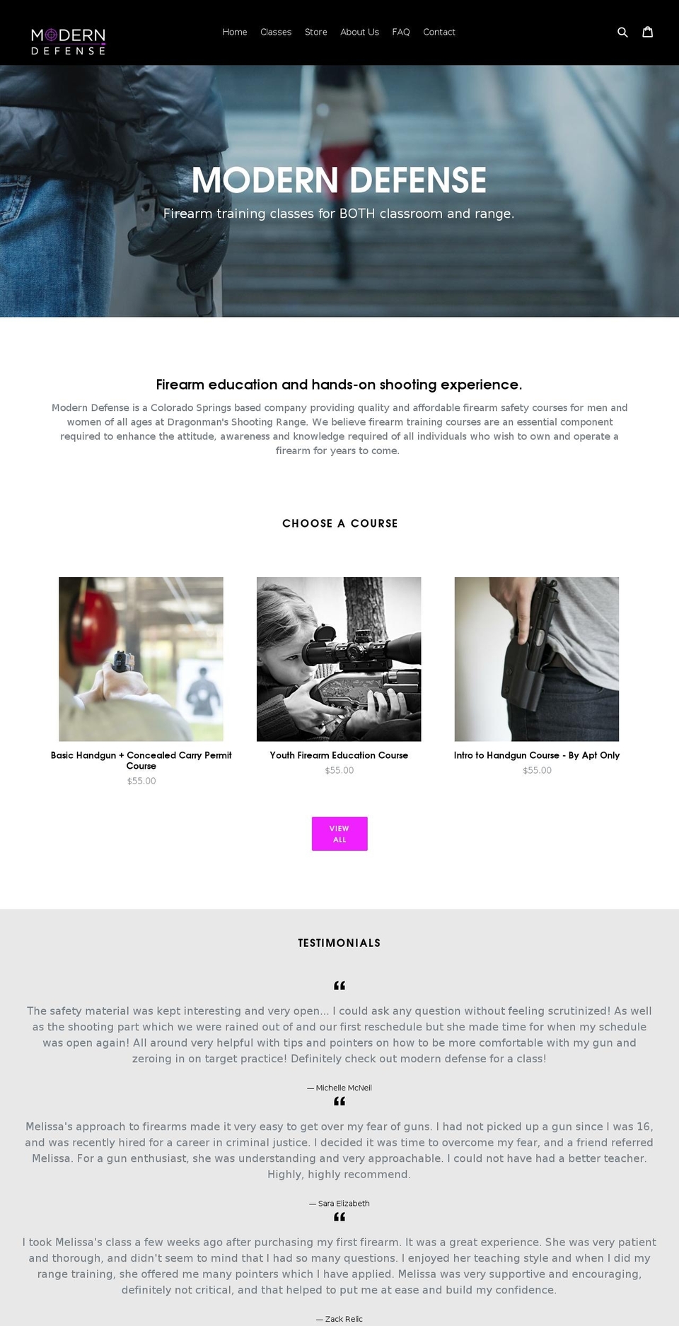 moderndefense1.com — Shopify storefront screenshot