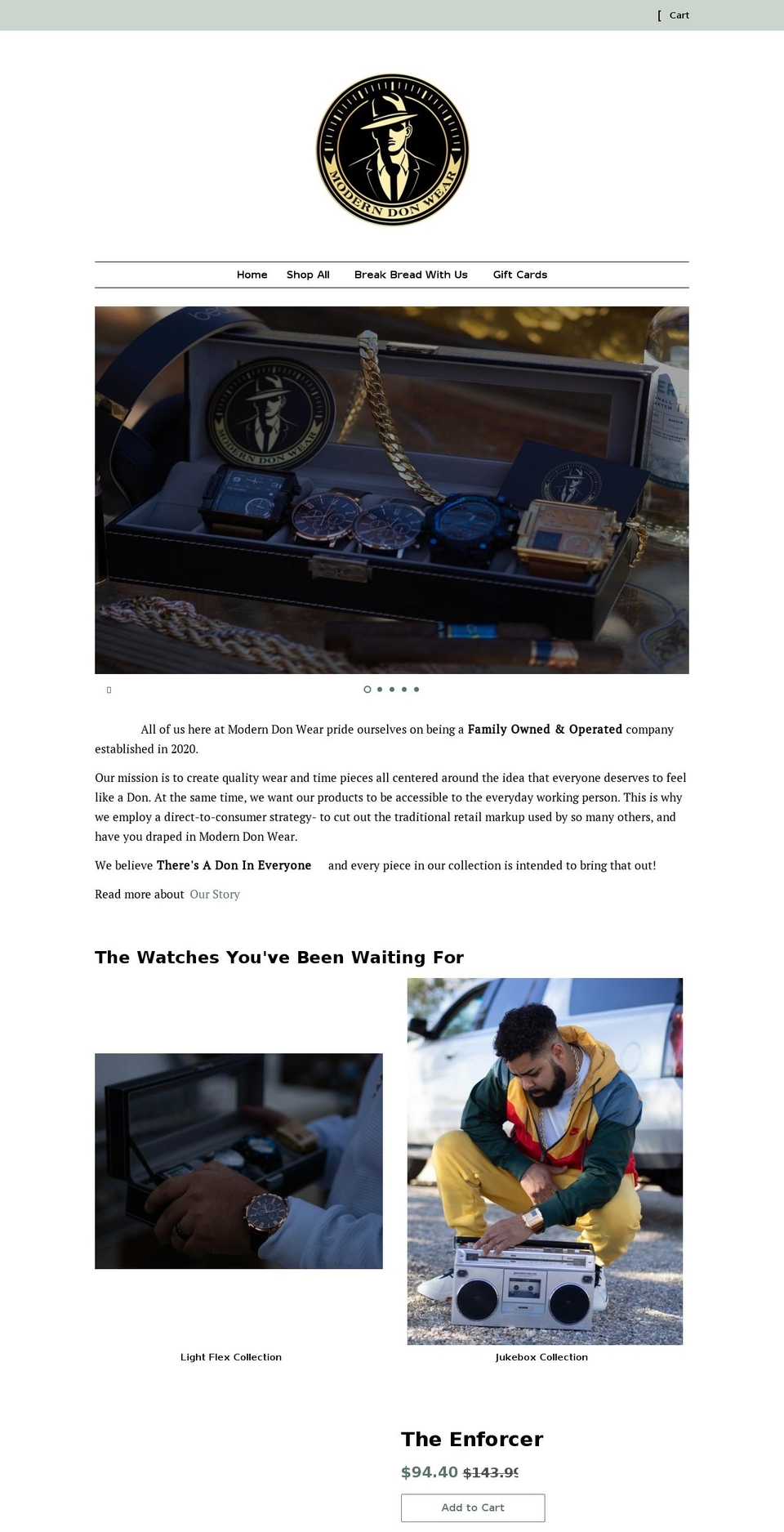 moderndonwear.com shopify website screenshot