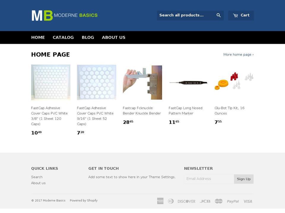 modernebasics.com shopify website screenshot