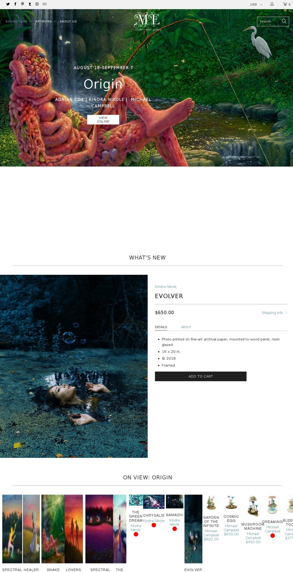 moderneden.gallery shopify website screenshot