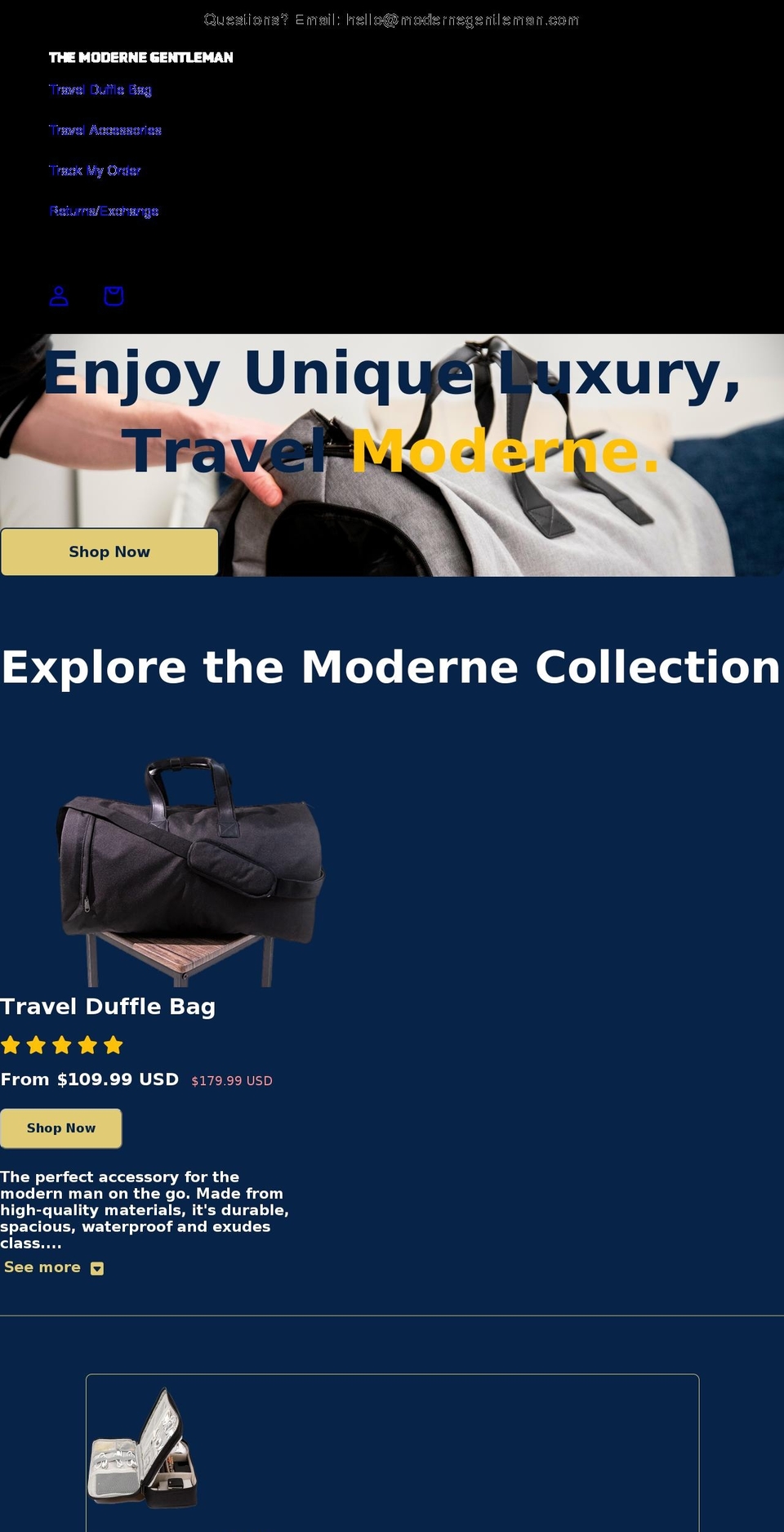 ThemeX Shopify theme site example modernegentleman.com