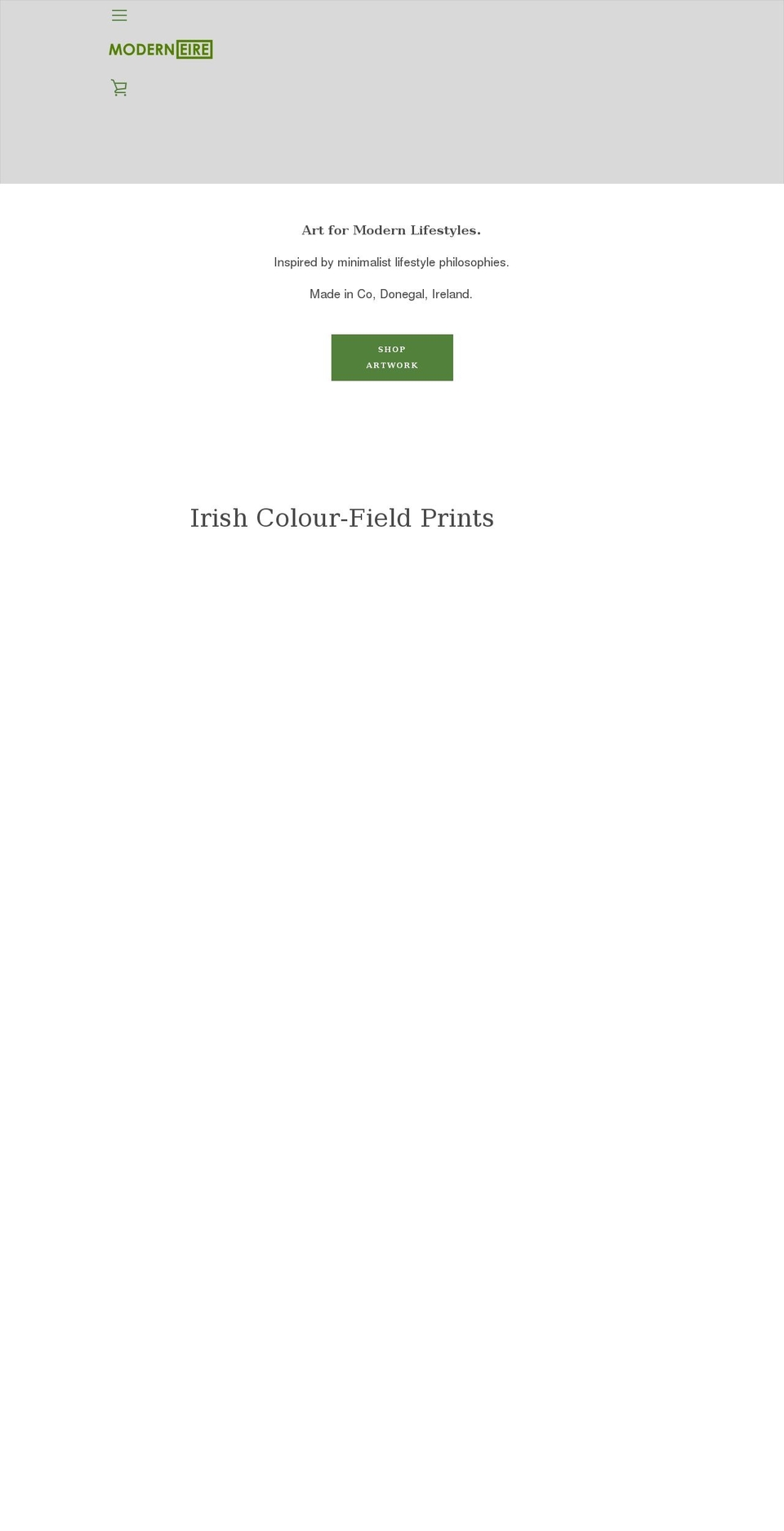 moderneire.ie shopify website screenshot
