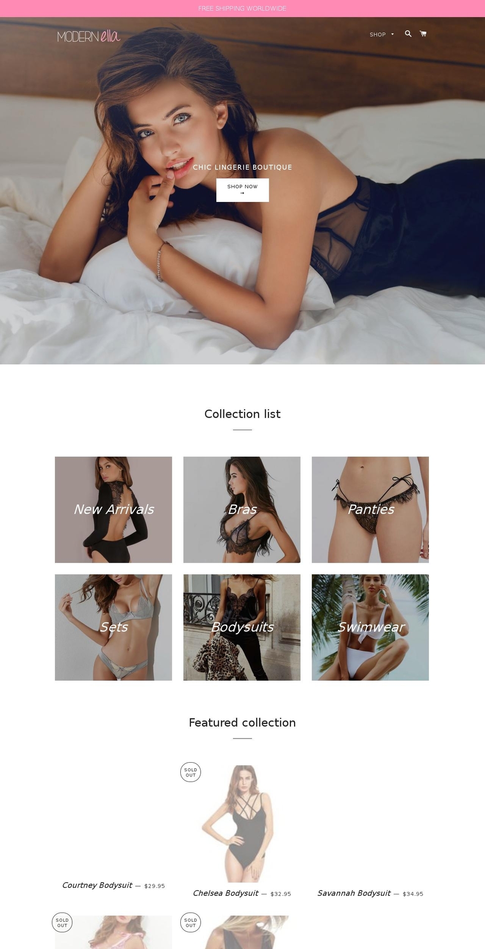 modernella.com — Shopify storefront screenshot