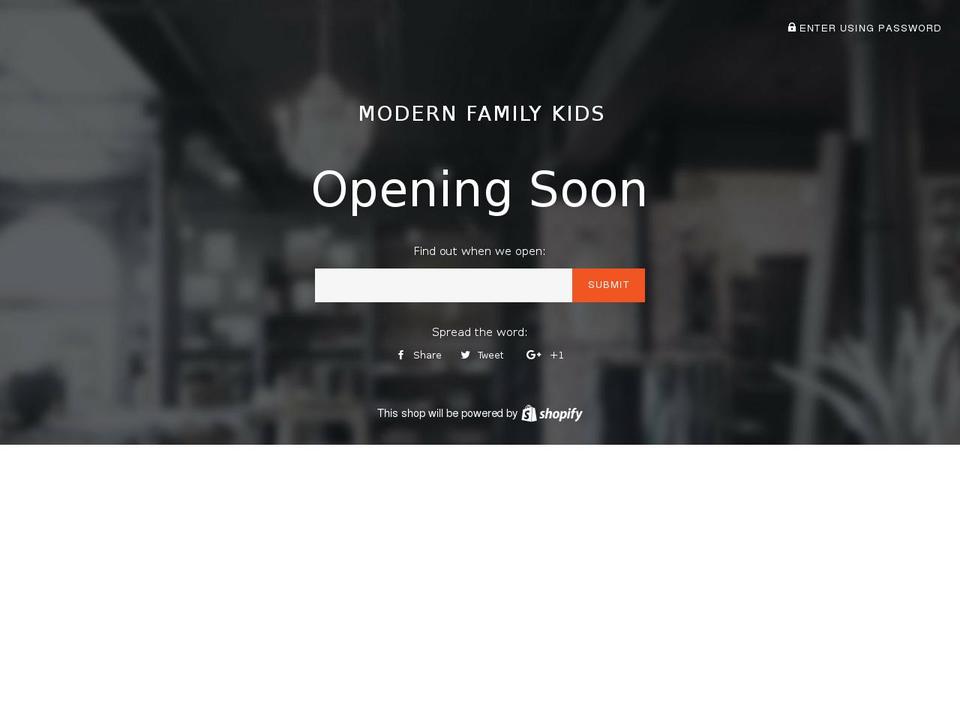 modernfamilykids.com — Shopify storefront screenshot