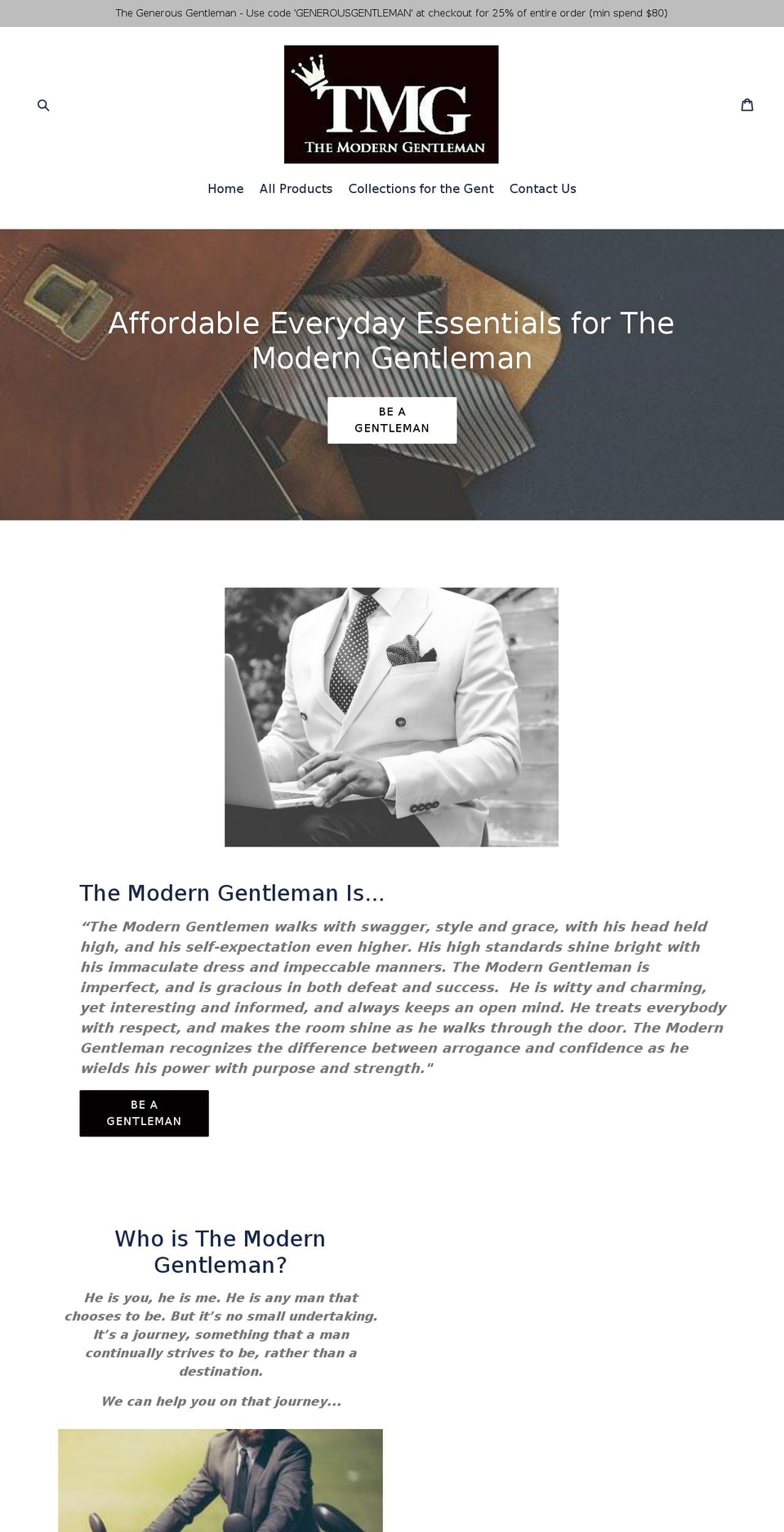 moderngent.style shopify website screenshot
