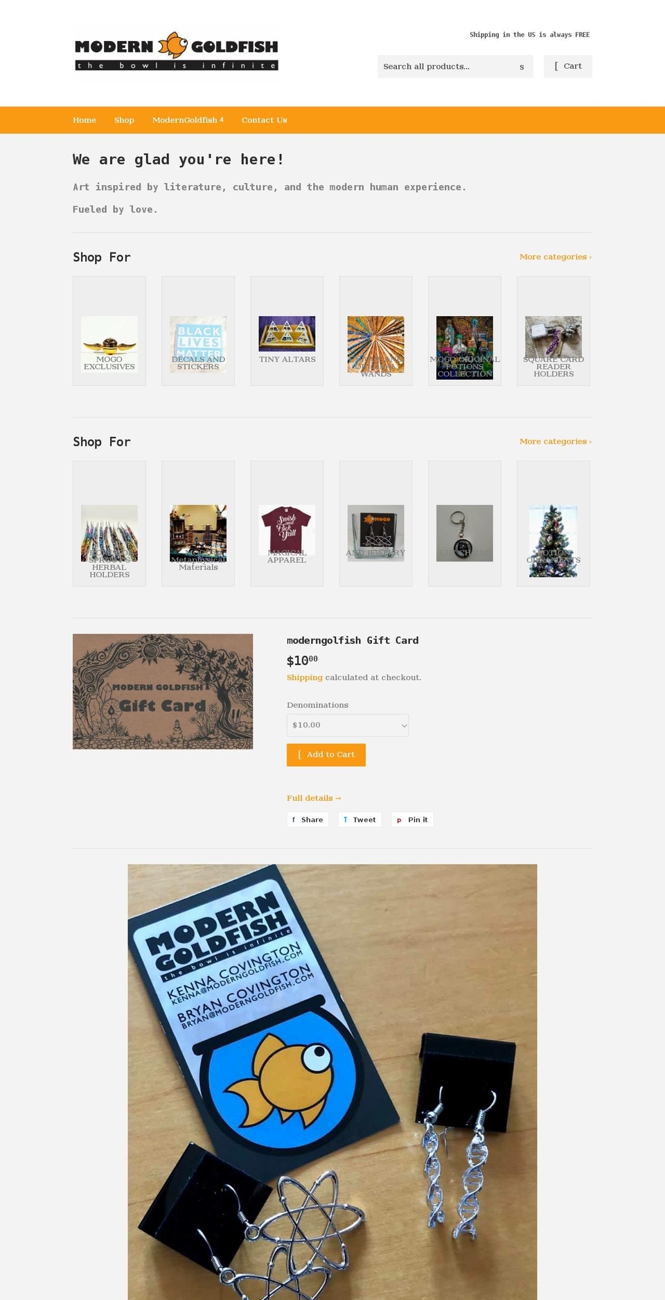 moderngoldfish.com shopify website screenshot