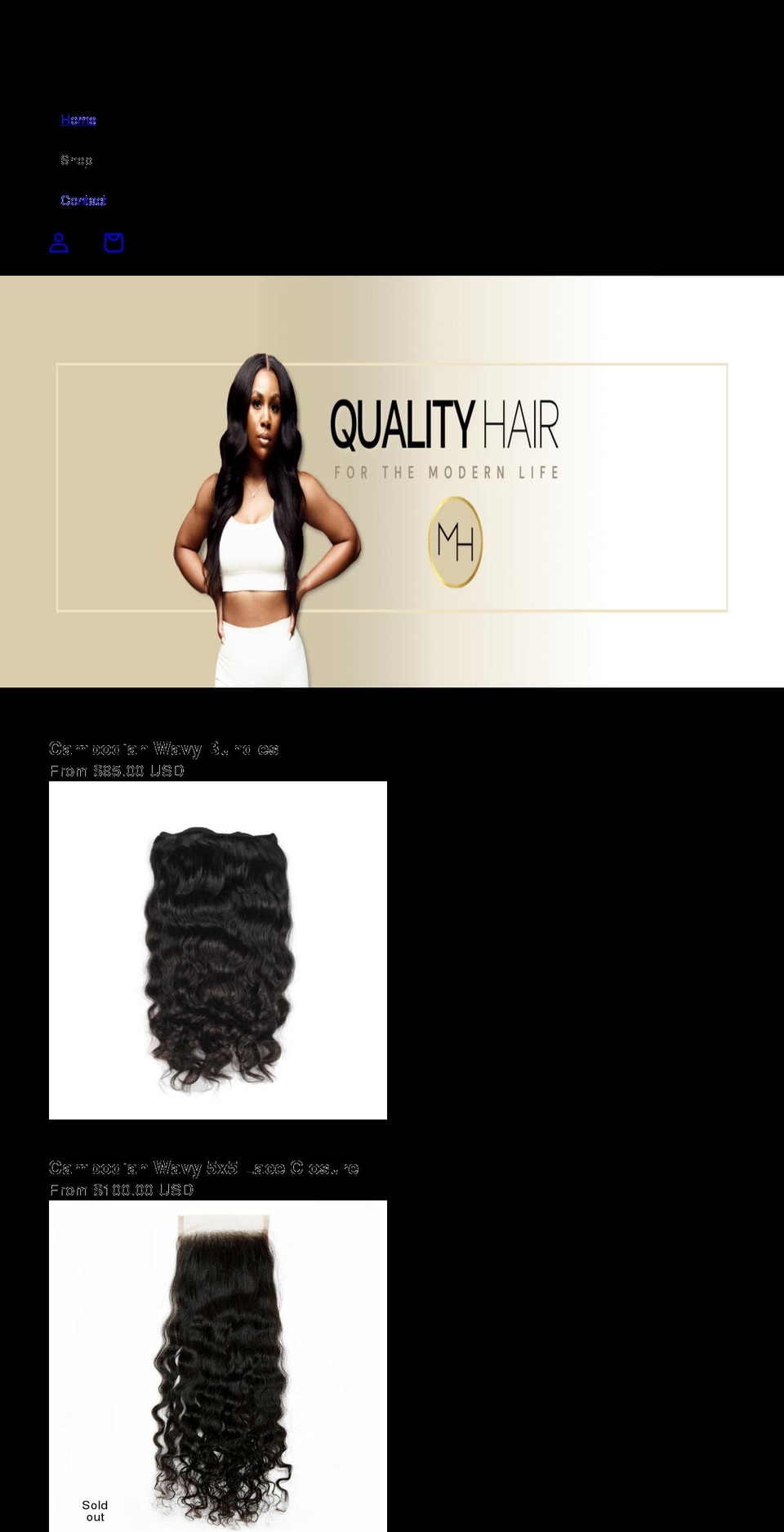 modernhairco.com shopify website screenshot