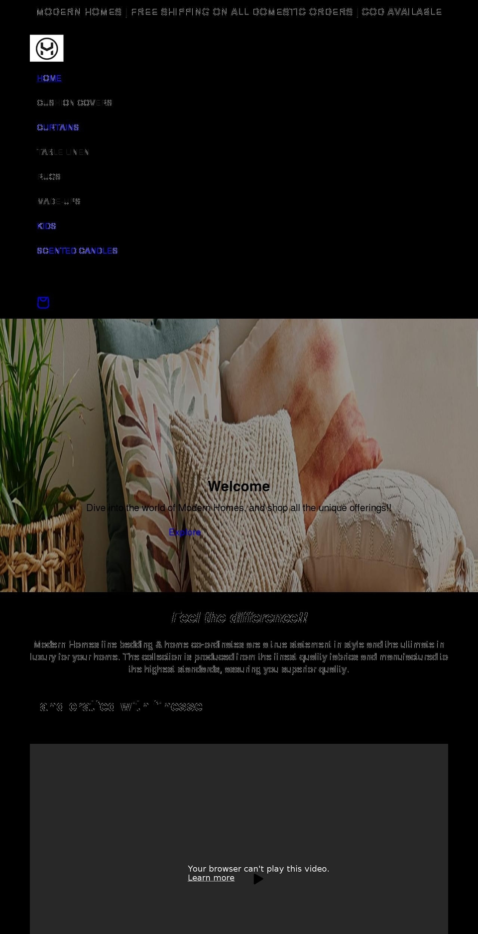 modernhomes.in shopify website screenshot