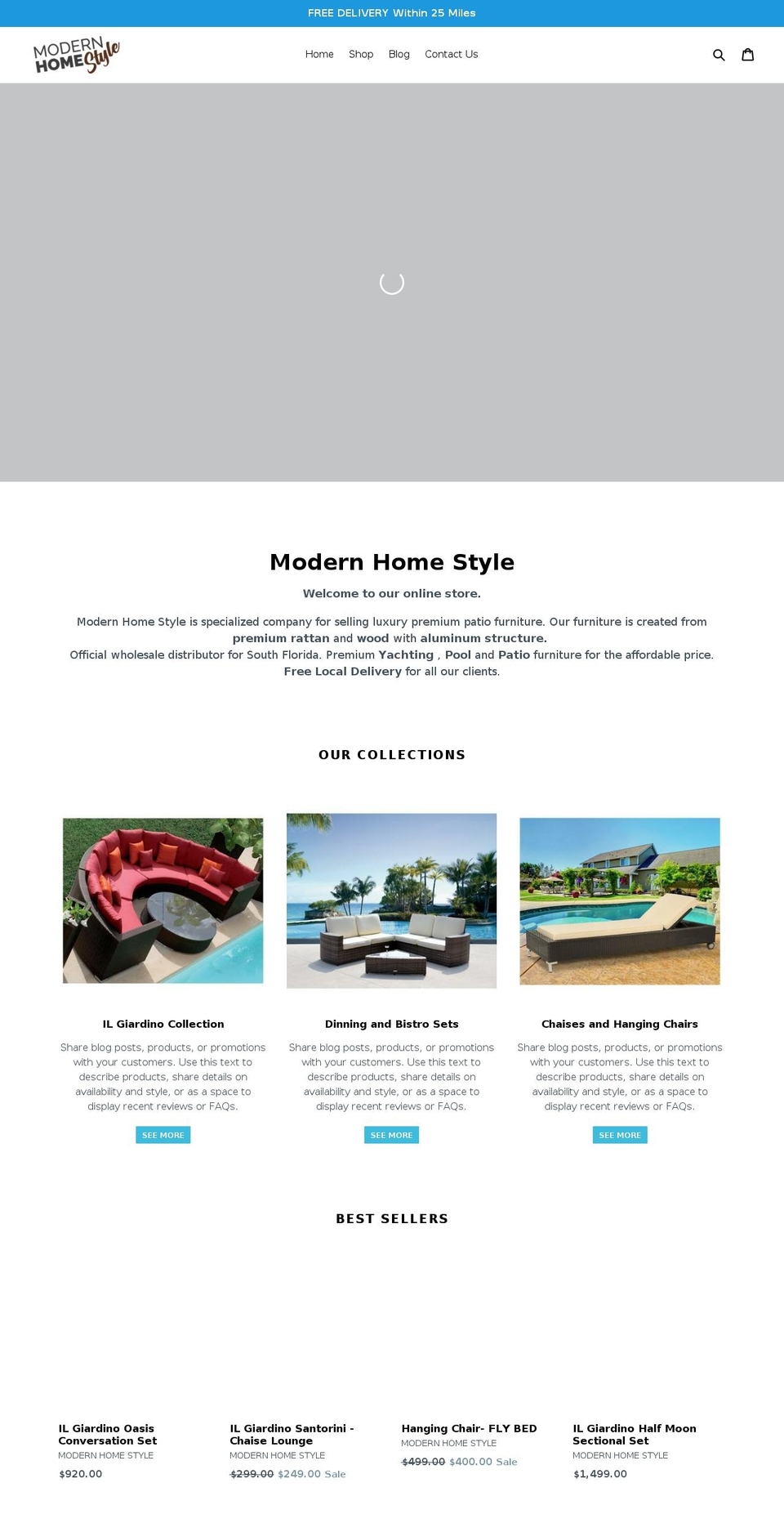 modernhomestyle.net shopify website screenshot