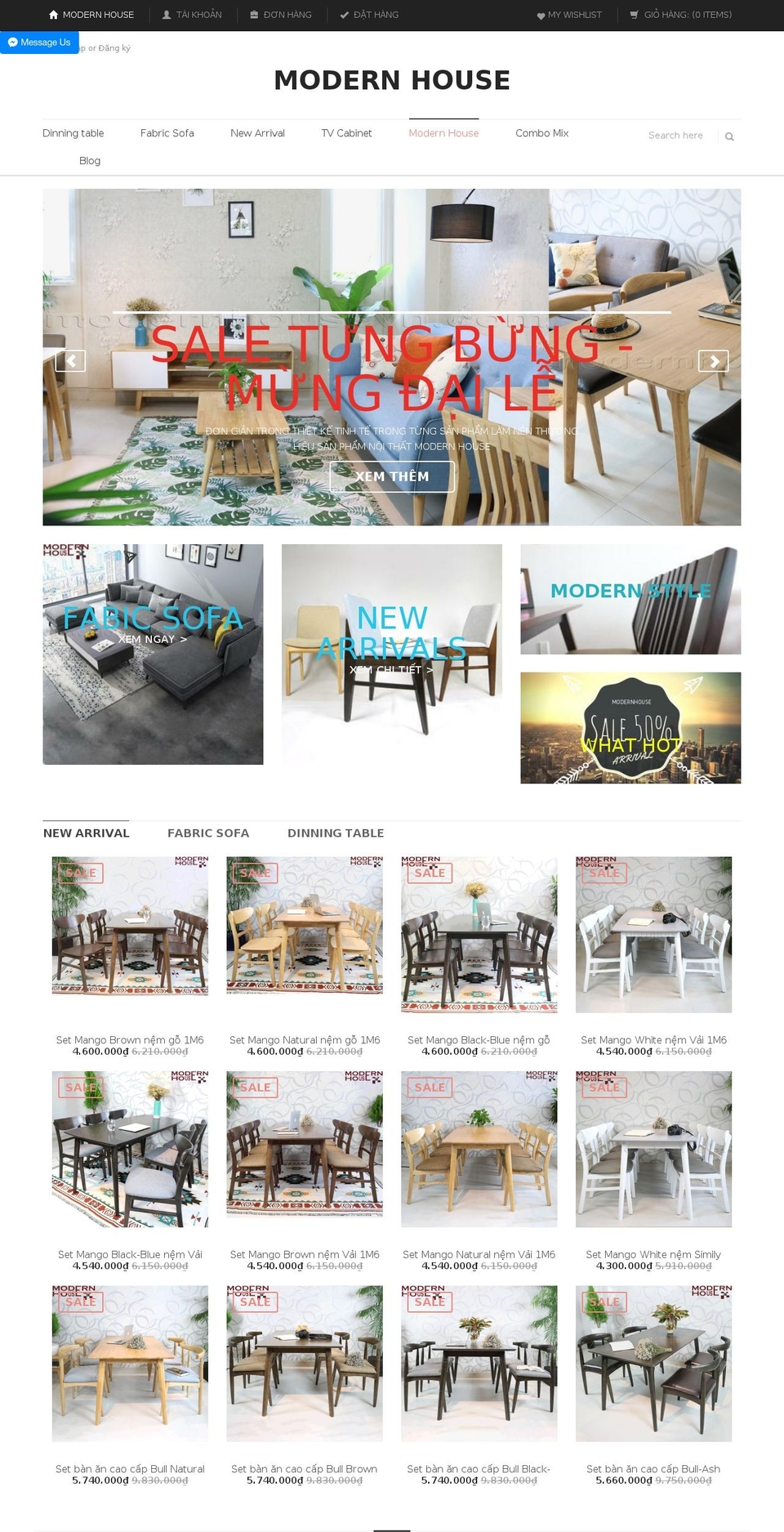 modernhousevn.com shopify website screenshot