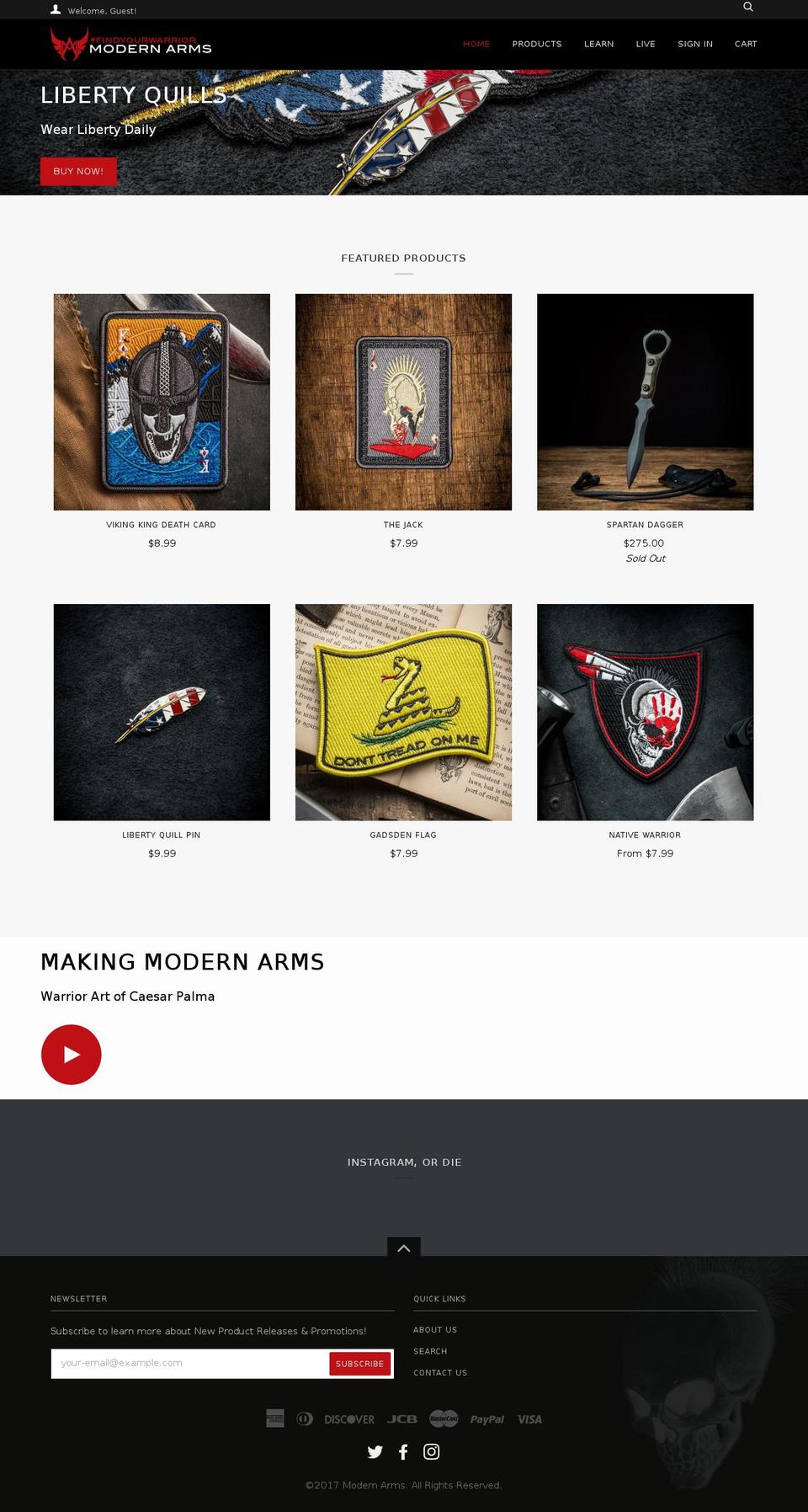 modernhunter.net shopify website screenshot