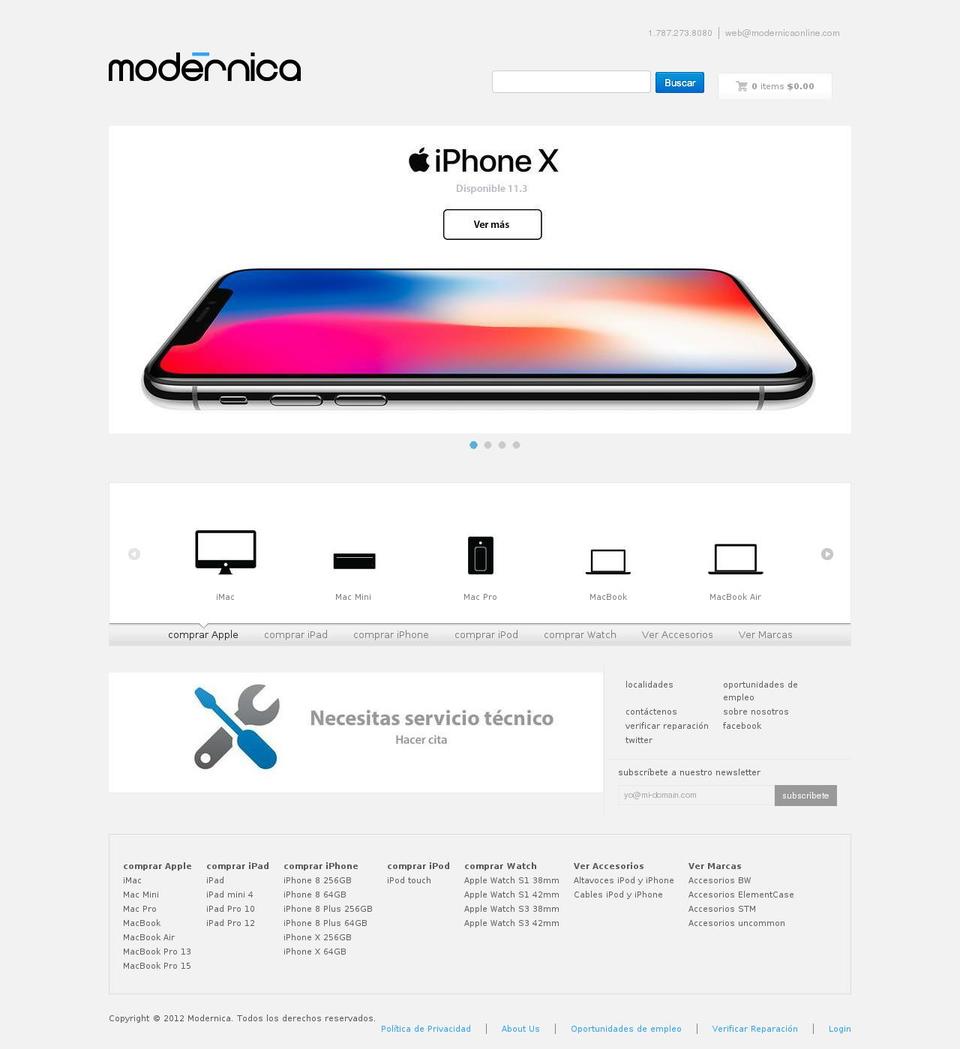 modernicaonline.com — Shopify storefront screenshot