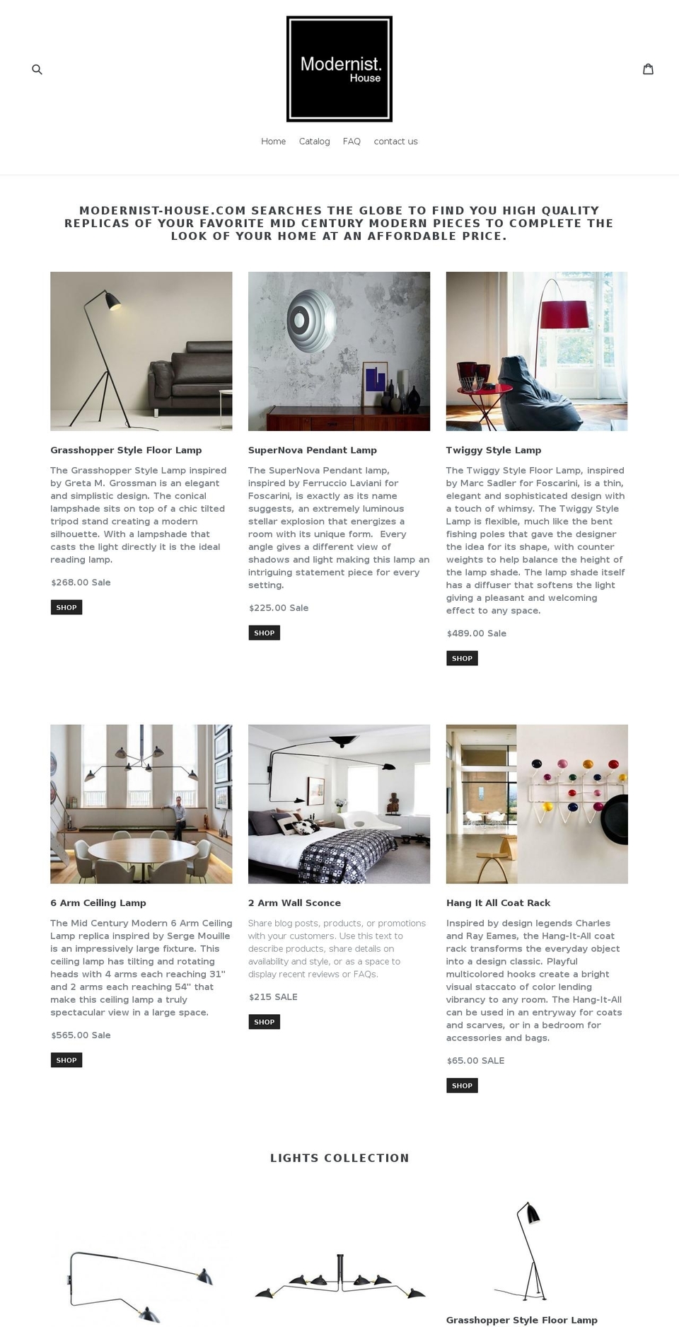 modernist-house.com — Shopify storefront screenshot