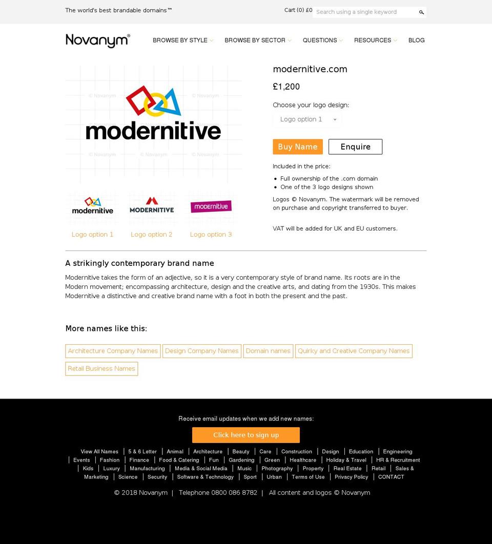 modernitive.com — Shopify storefront screenshot