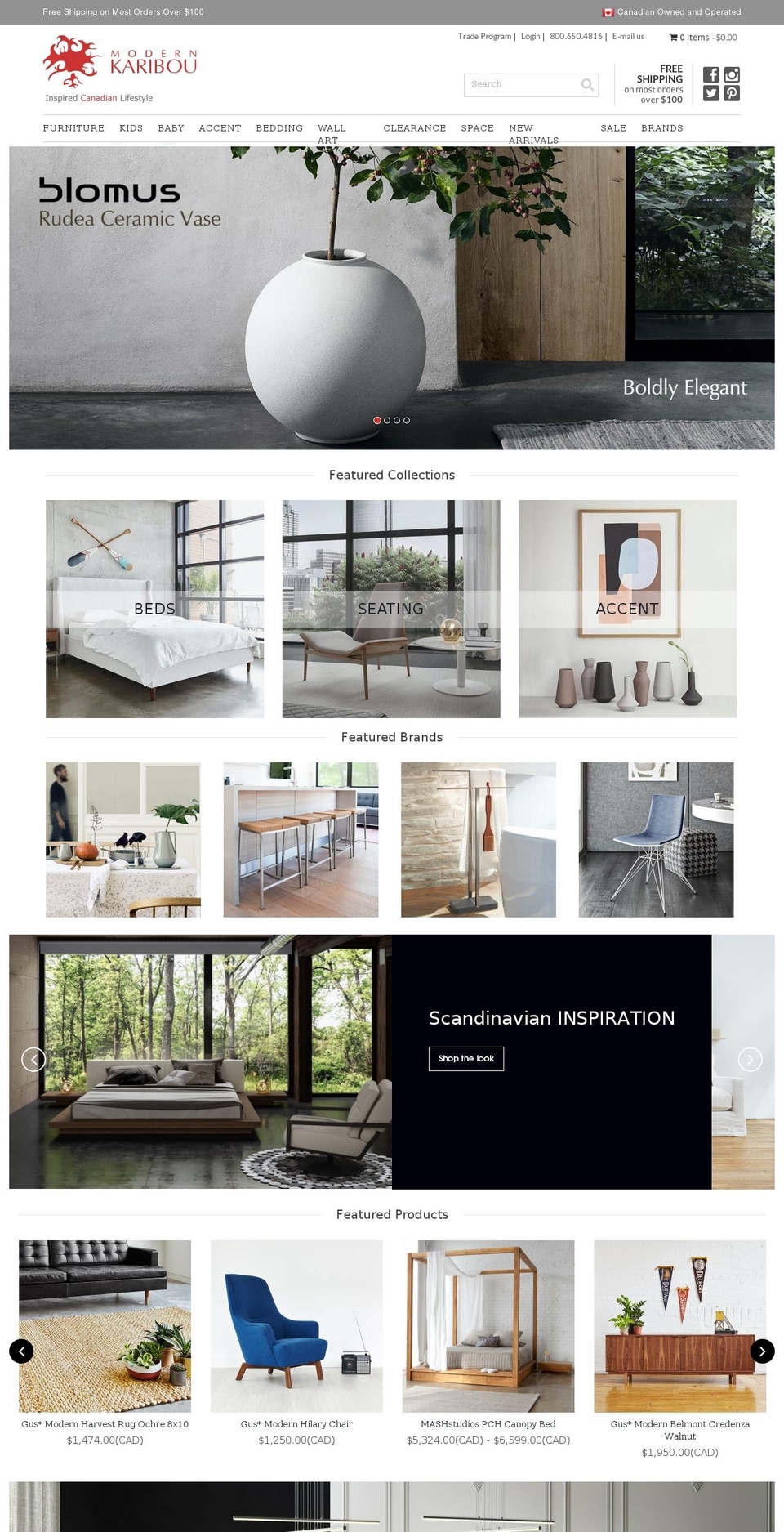 modernkaribou.ca shopify website screenshot