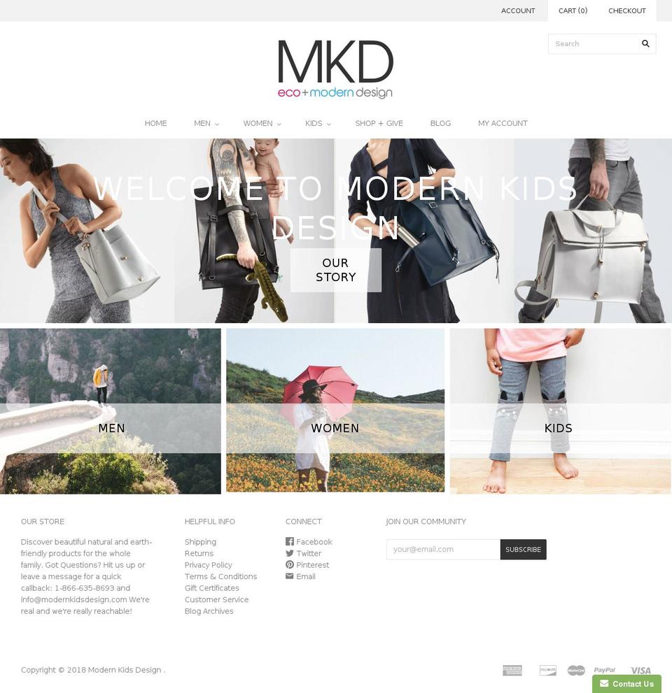modernkids.design shopify website screenshot