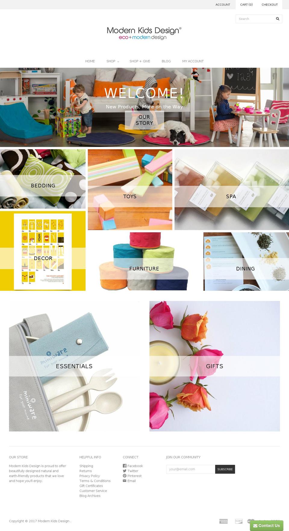 modernkidsdesign.com shopify website screenshot