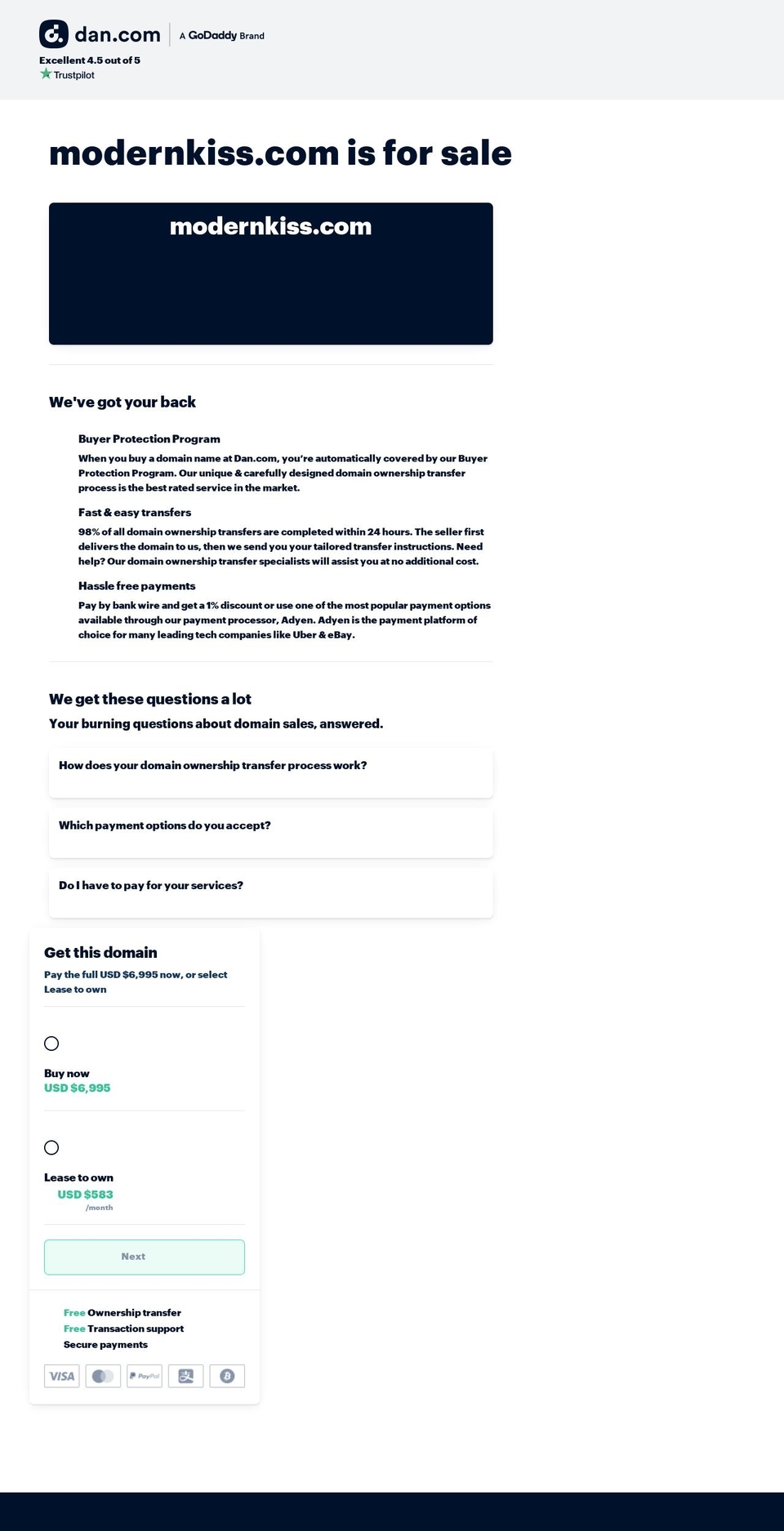 modernkiss.com — Shopify storefront screenshot