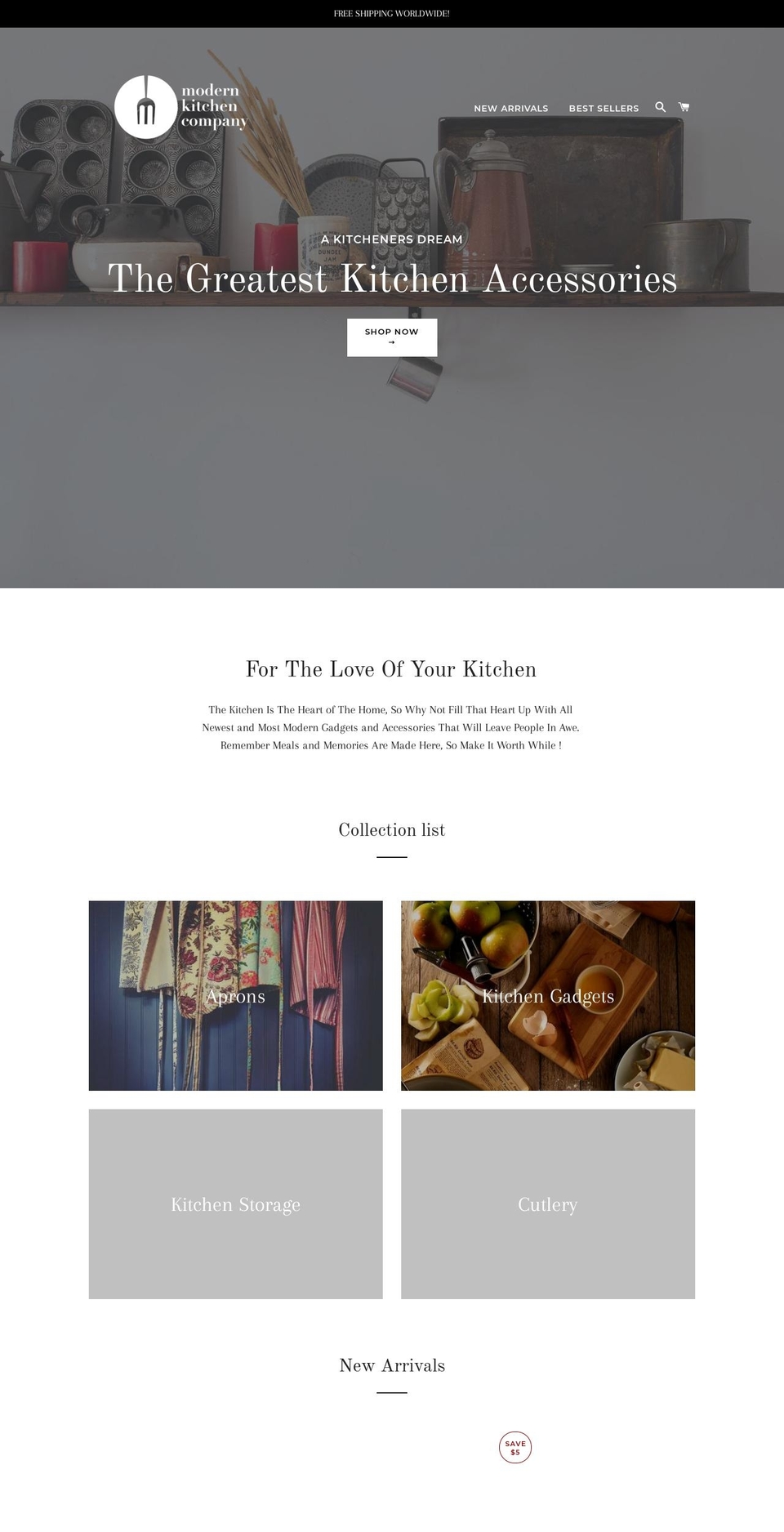modernkitchencompany.com shopify website screenshot