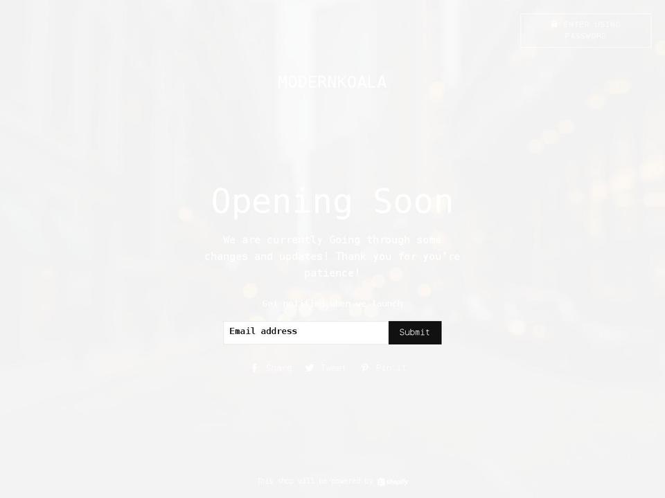 modernkoala.myshopify.com shopify website screenshot
