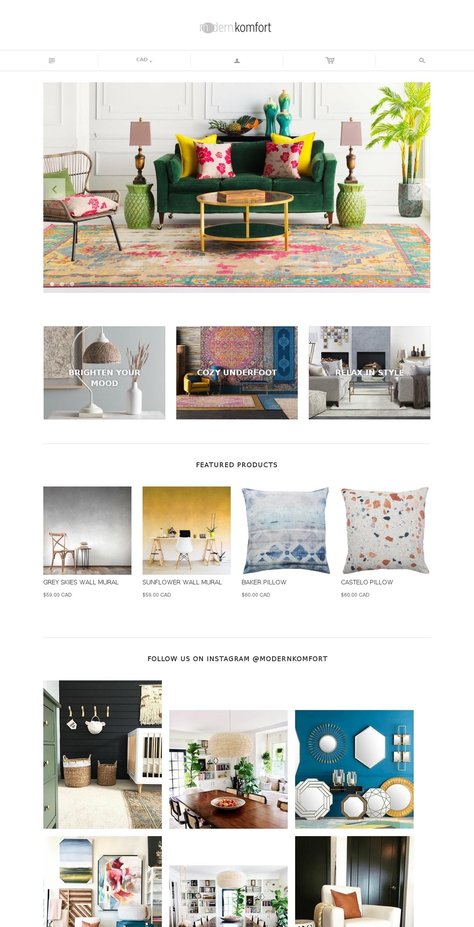 modernkomfort.com — Shopify storefront screenshot