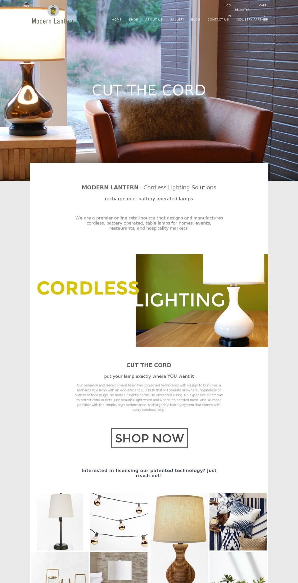 modernlantern.com shopify website screenshot