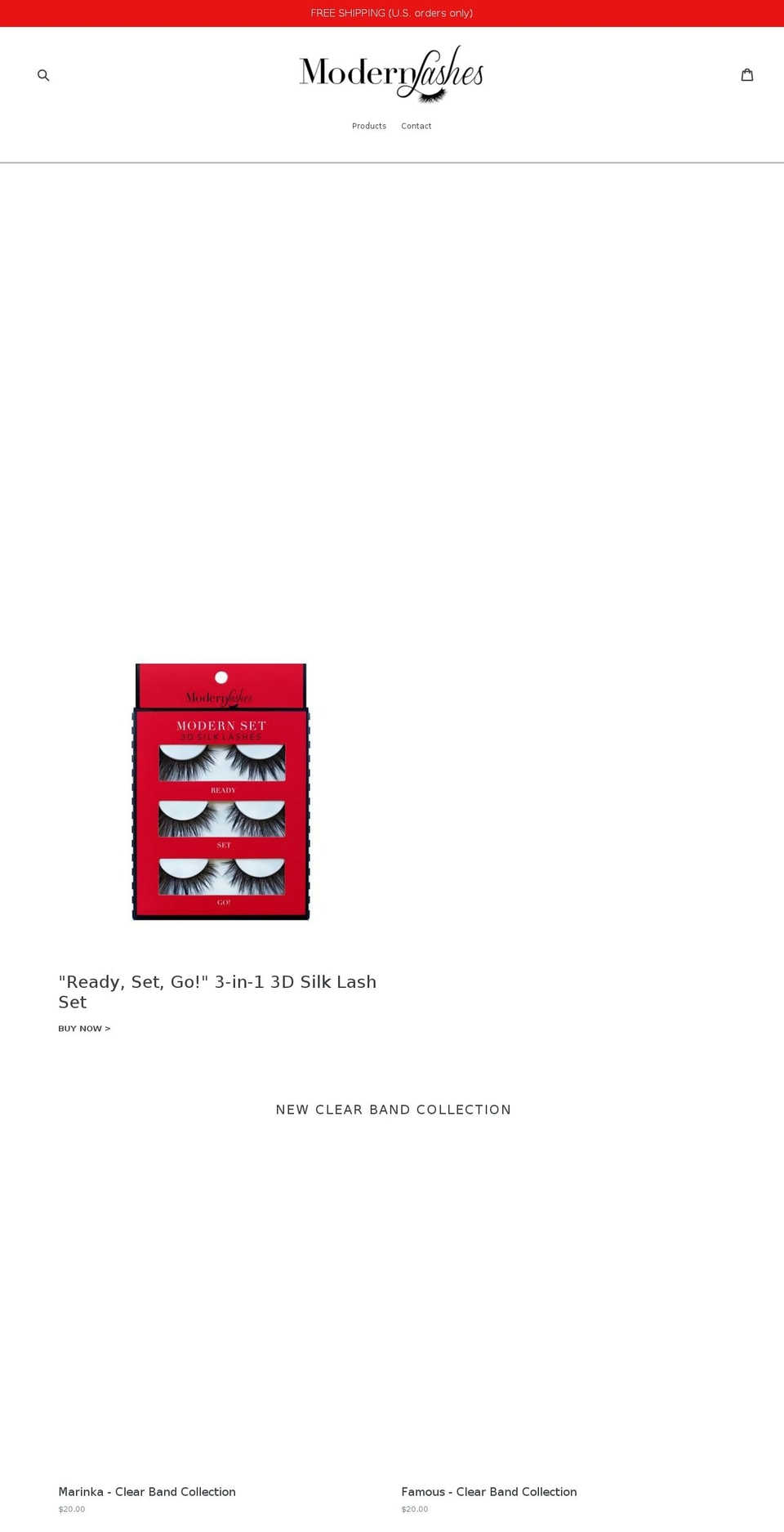 modernlashesla.com — Shopify storefront screenshot