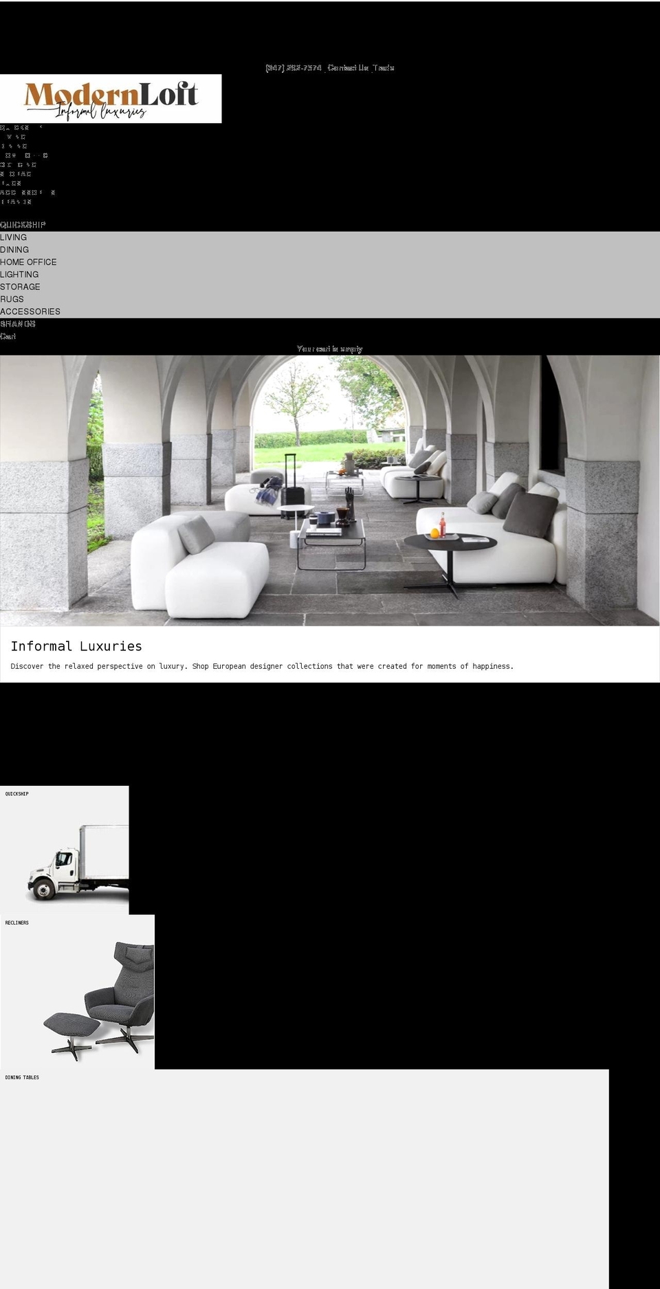 modernloftinteriors.com shopify website screenshot