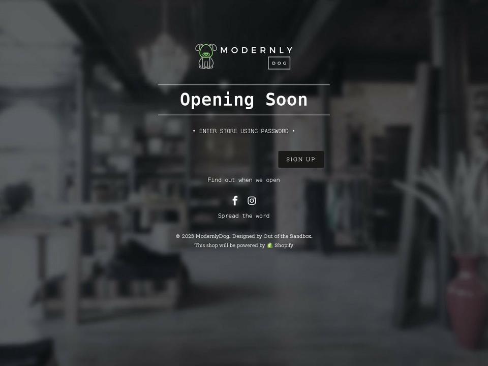modernlydog.com shopify website screenshot