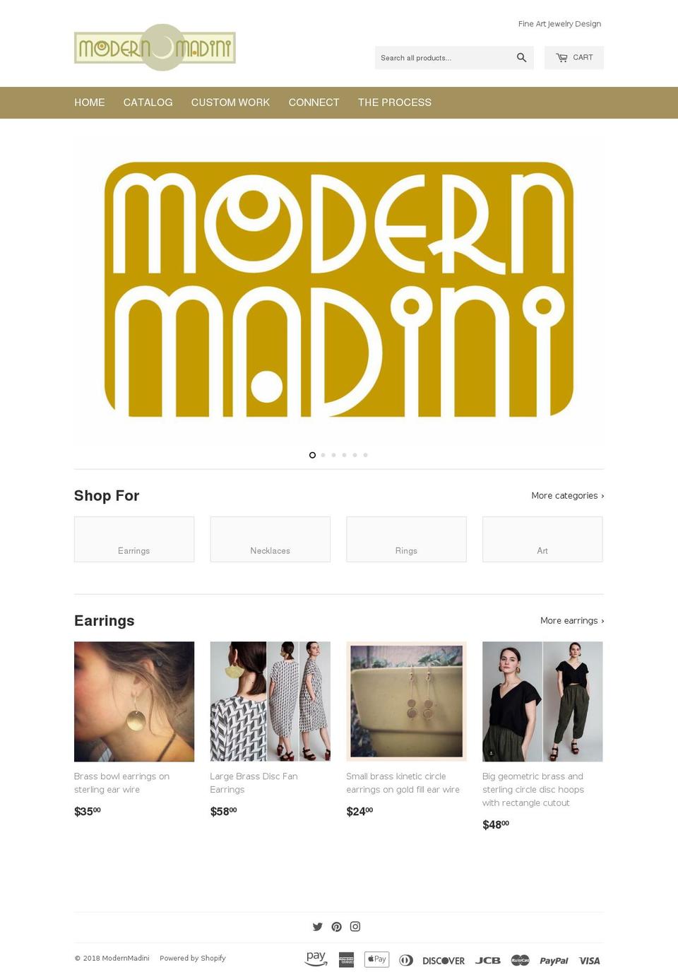 modernmadini.com shopify website screenshot