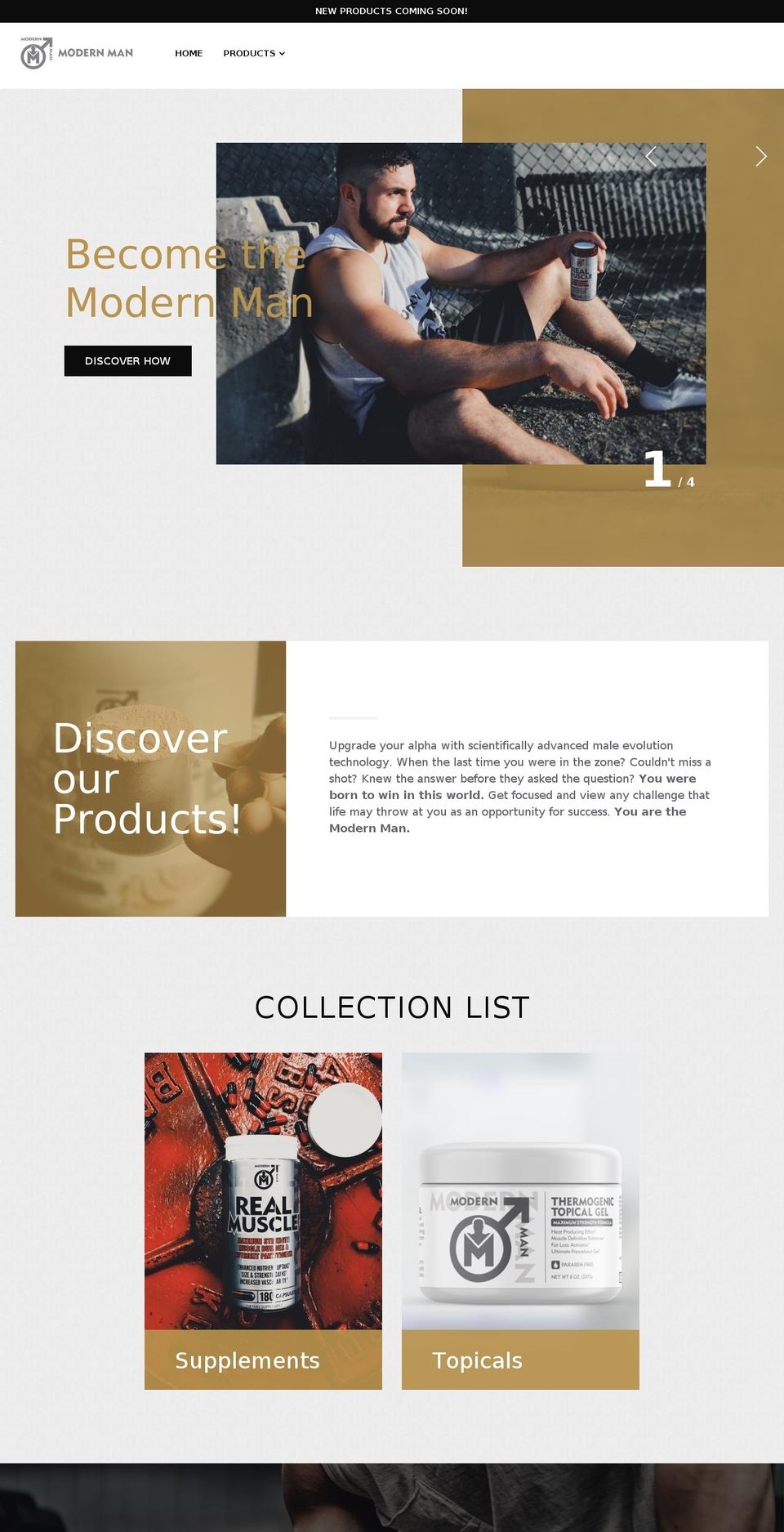 modernmannutrition.com — Shopify storefront screenshot