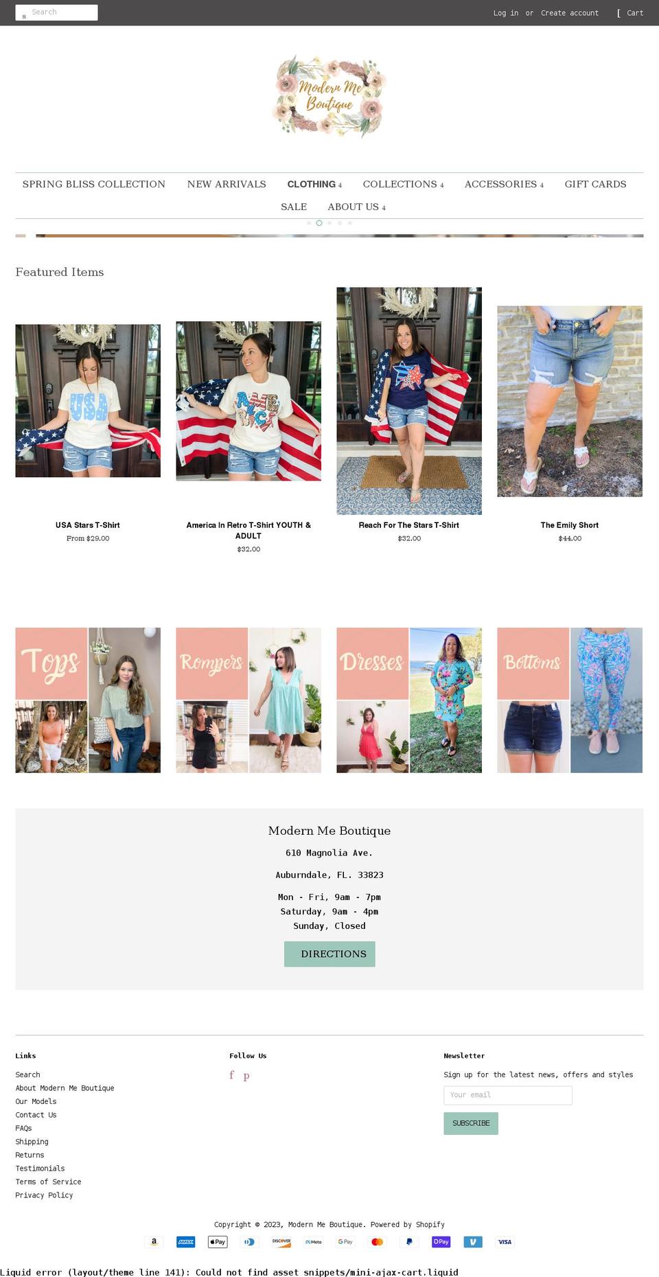 modernmeboutique.com shopify website screenshot