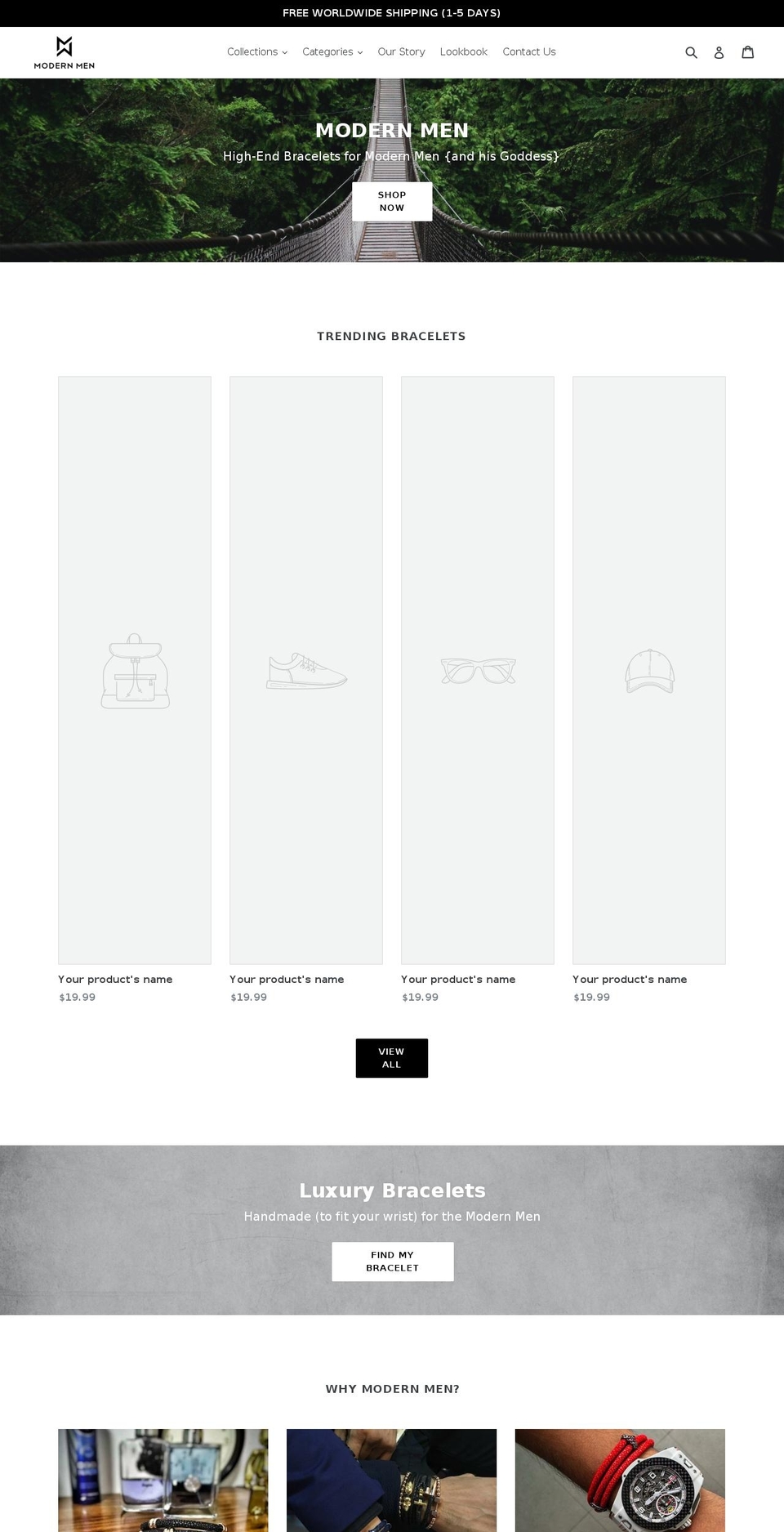 modernmenhq.com — Shopify storefront screenshot