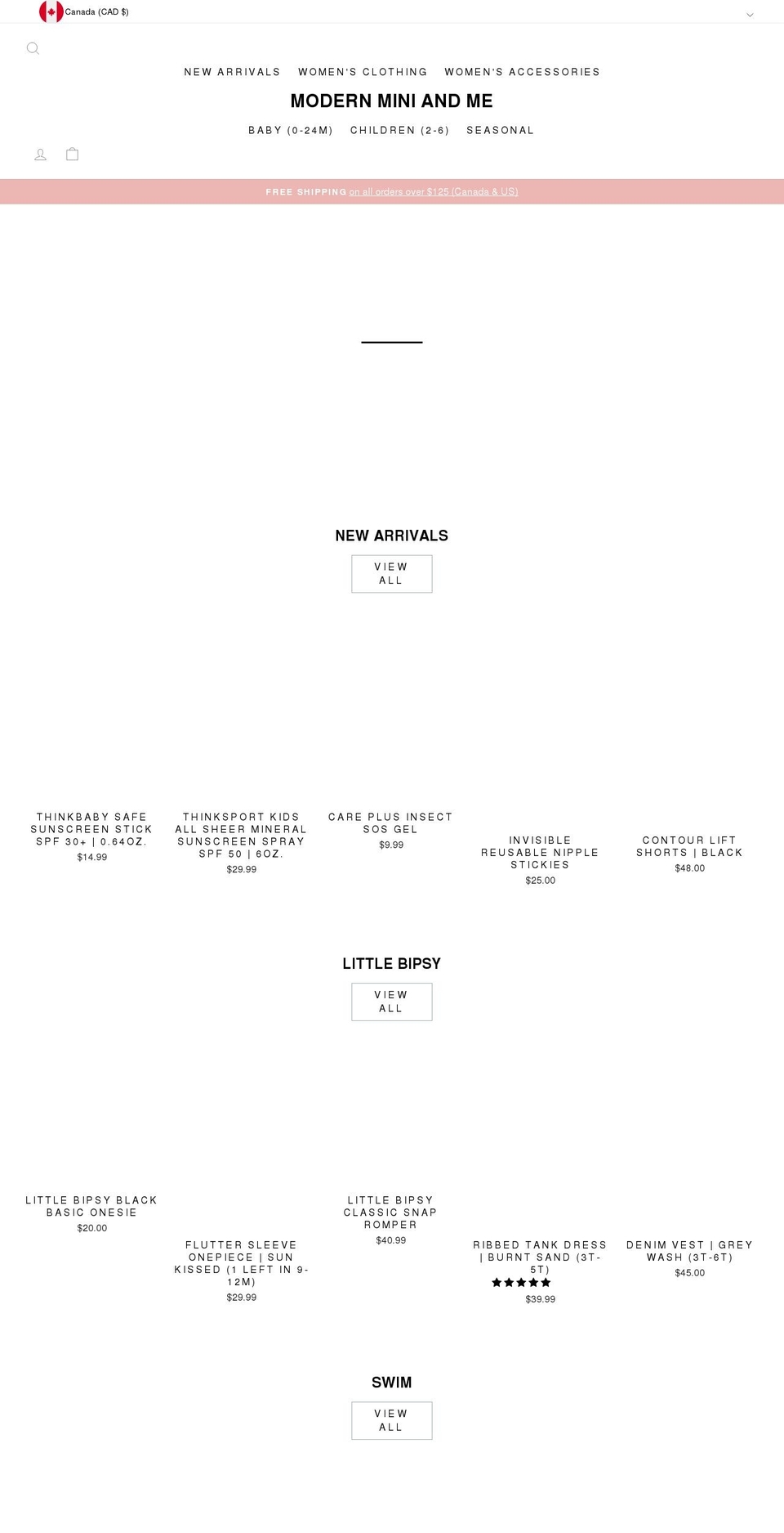 modernminiandme.com shopify website screenshot
