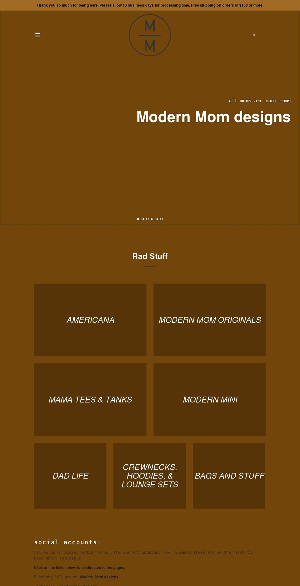 modernmomdesigns.com shopify website screenshot