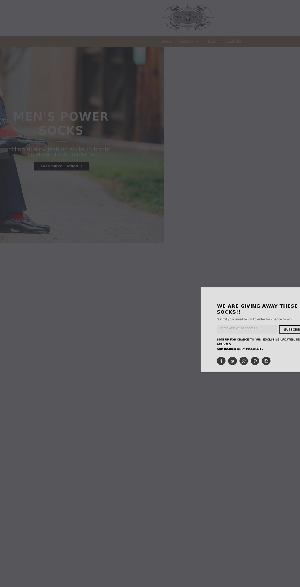 modernmotifsocks.com shopify website screenshot