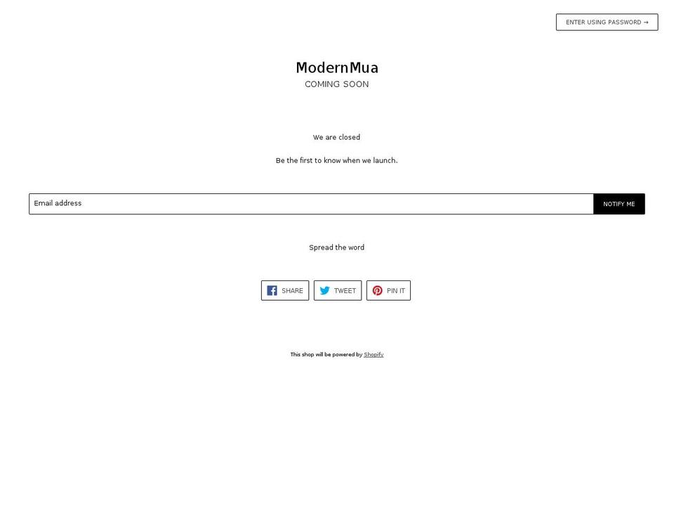 modernmua.com — Shopify storefront screenshot