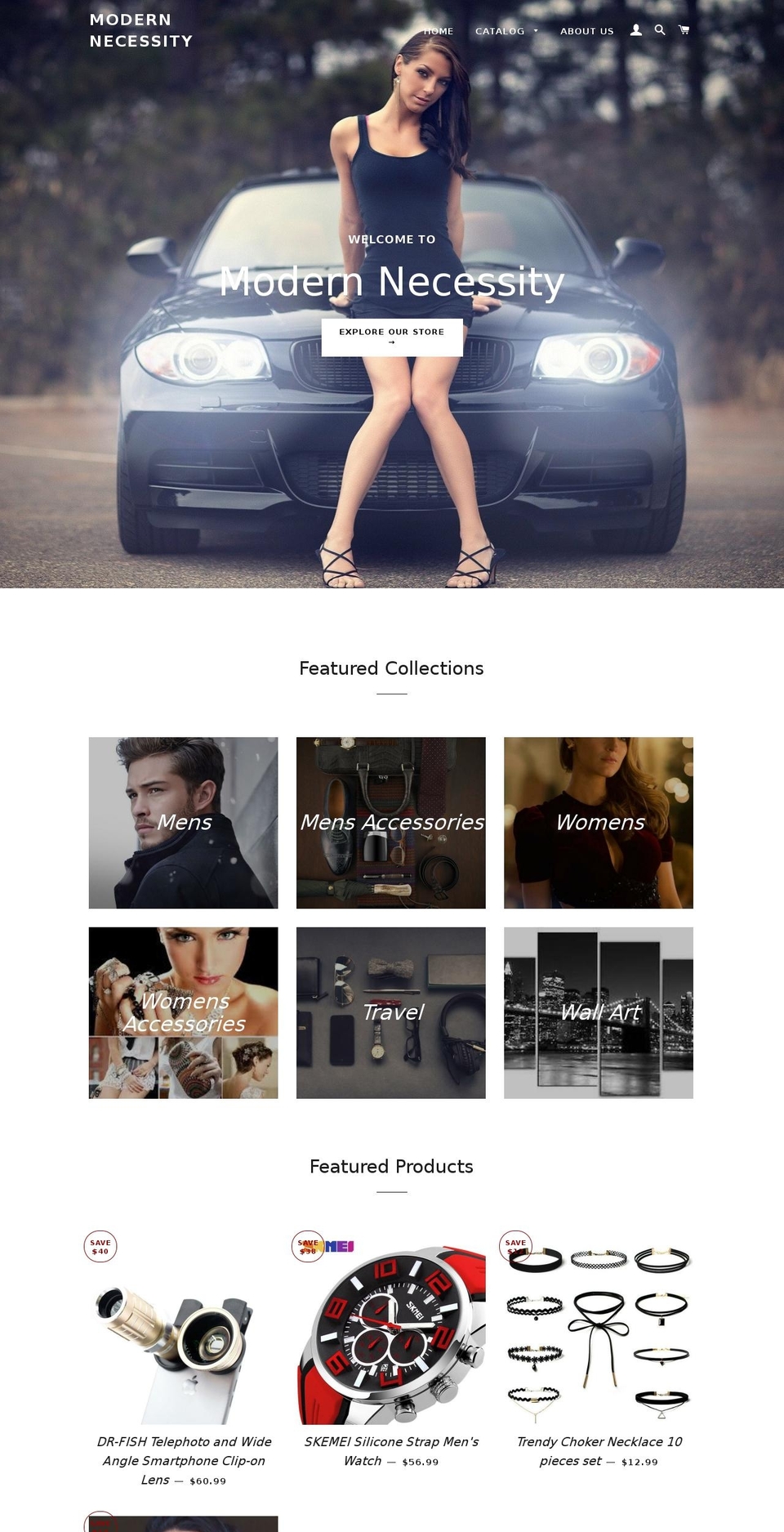 modernnecessity.com shopify website screenshot