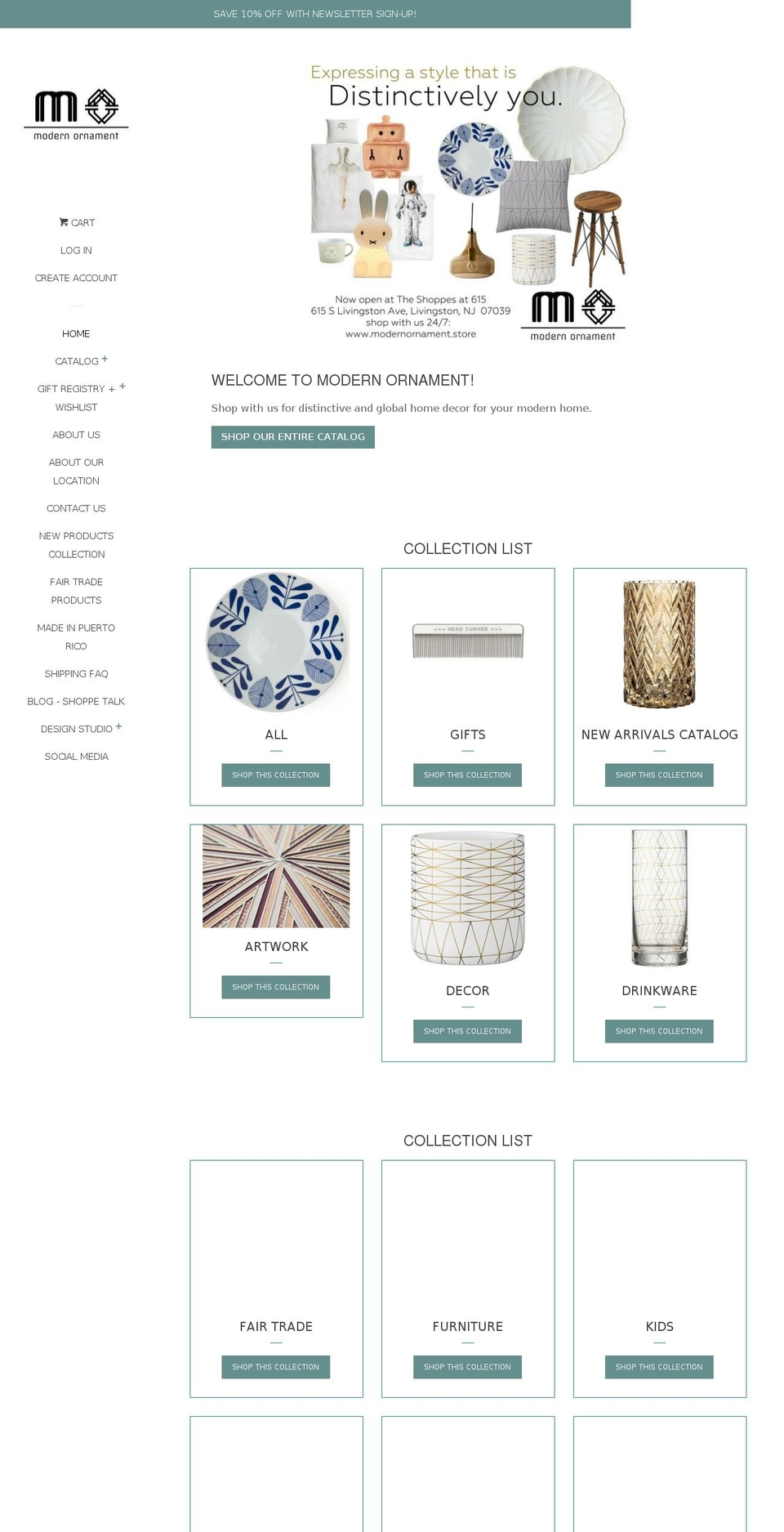 modernornament.store shopify website screenshot