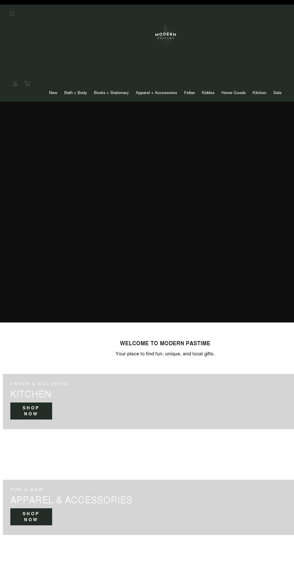 modernpastime.com shopify website screenshot