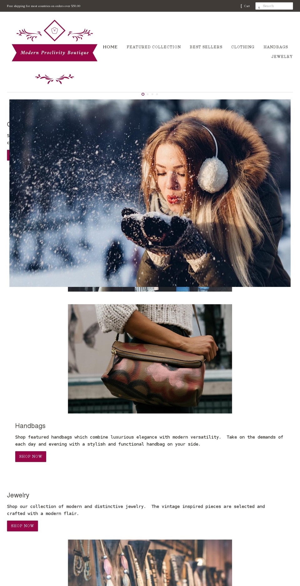 modernproclivityboutique.com shopify website screenshot