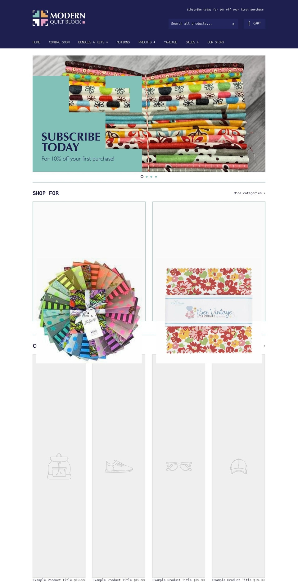 modernquiltblock.com shopify website screenshot