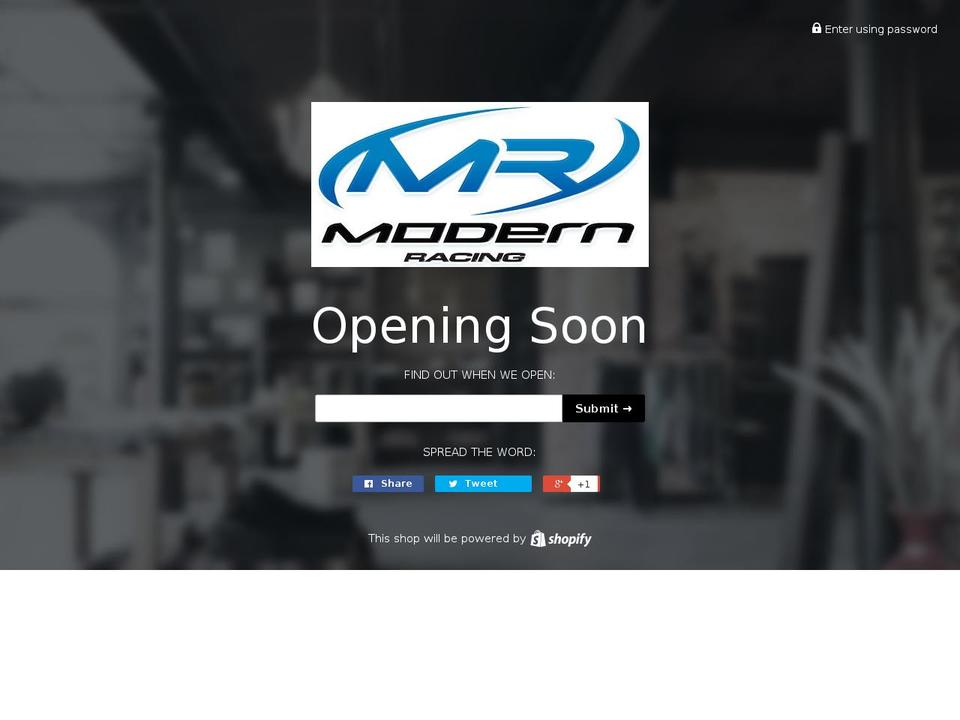 modernracingproducts.com shopify website screenshot