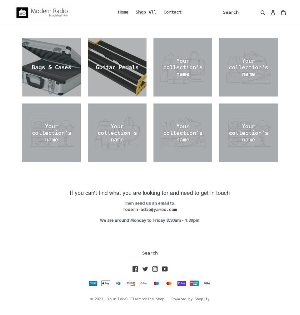 modernradio.co.uk shopify website screenshot