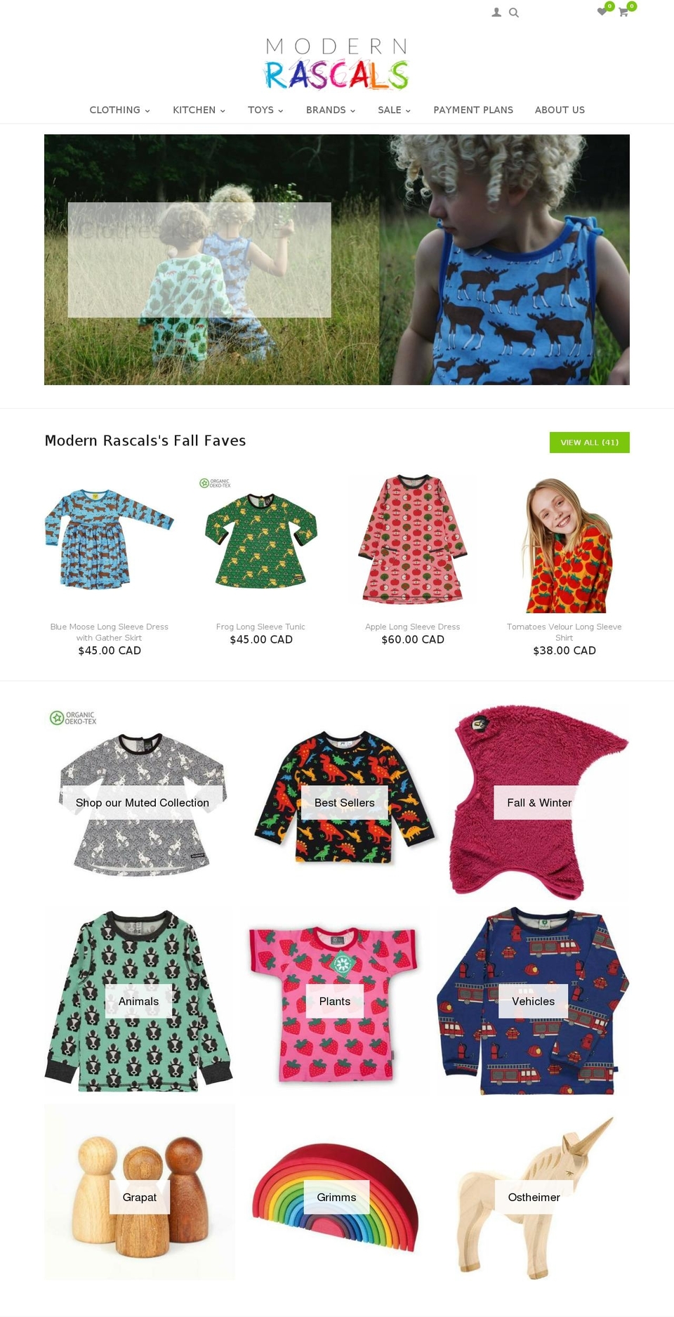 modernrascals.com — Shopify storefront screenshot