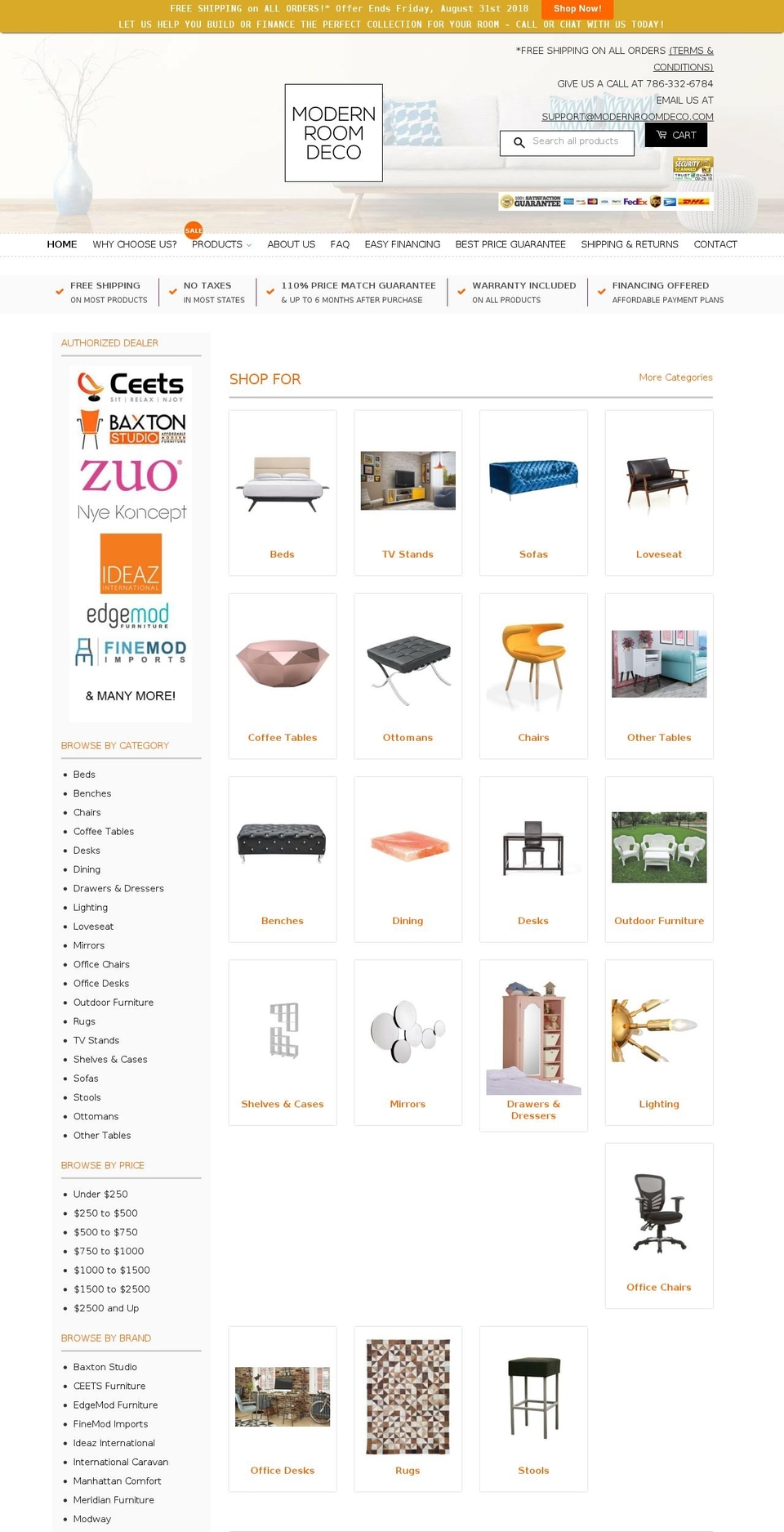 JAMES Shopify theme site example modernroomdeco.com
