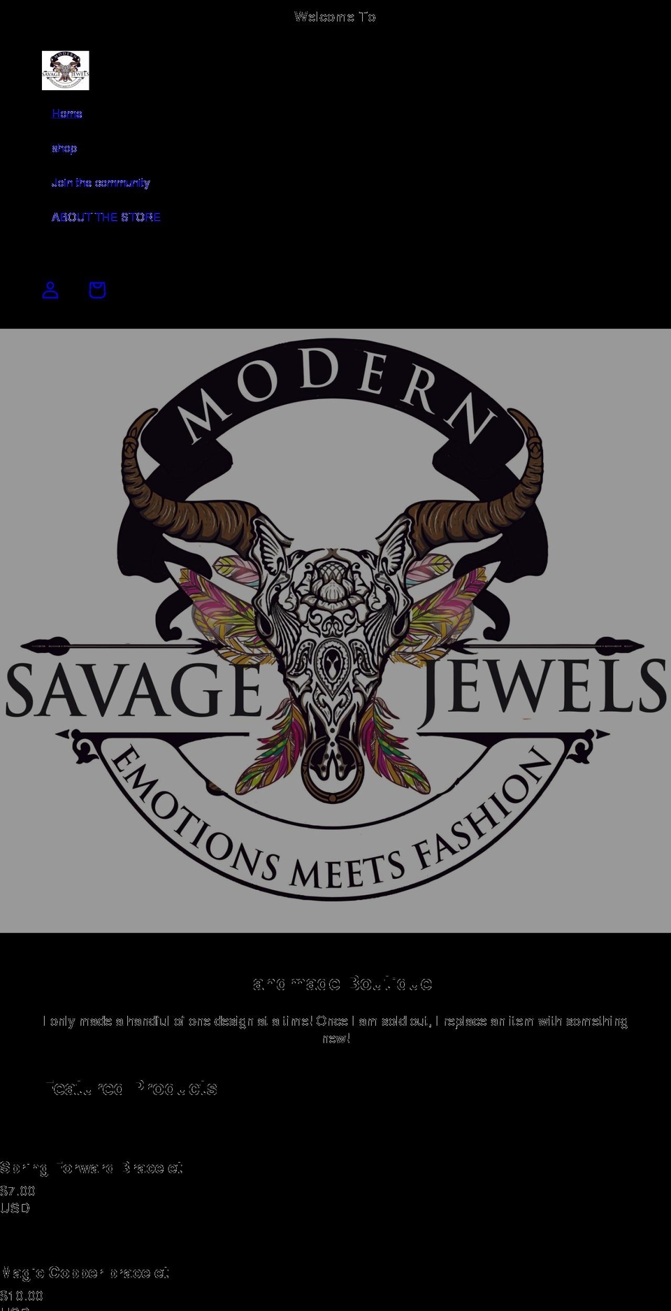 modernsavagejewels.com shopify website screenshot