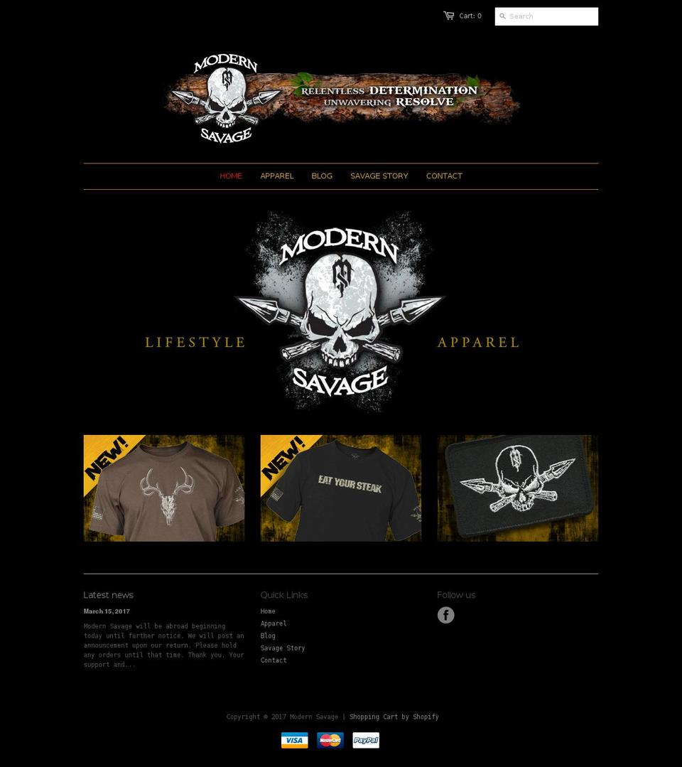 modernsavagenation.com shopify website screenshot