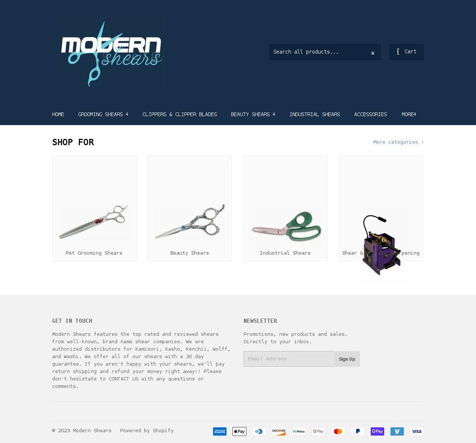 modernshears.com shopify website screenshot
