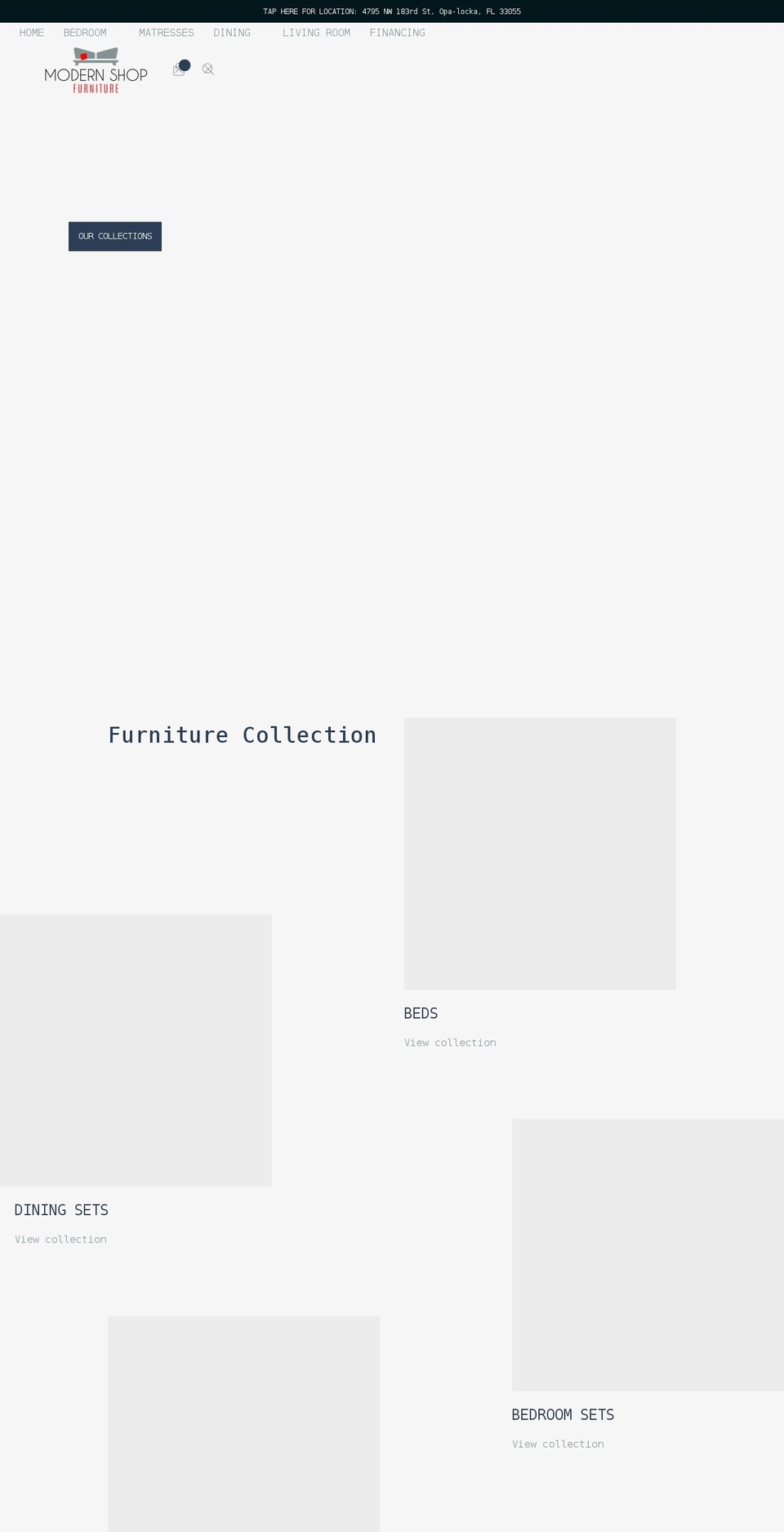 modernshopfurniture.com shopify website screenshot